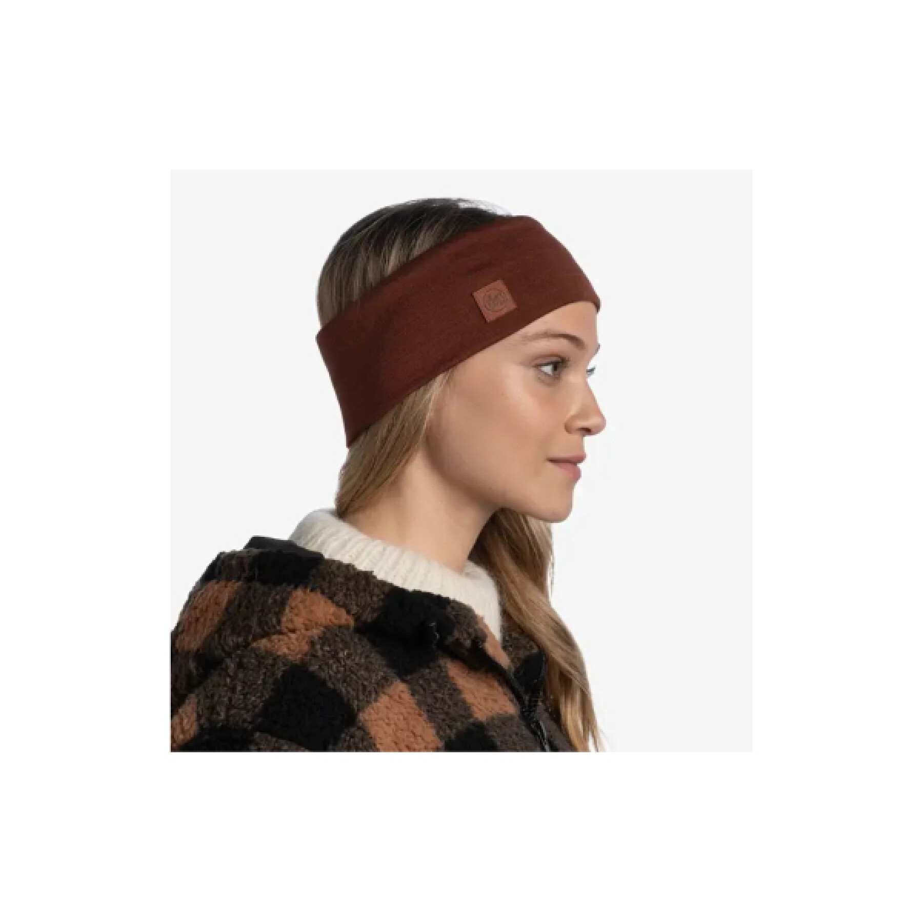 Women's wide merino wool headband Buff Solid