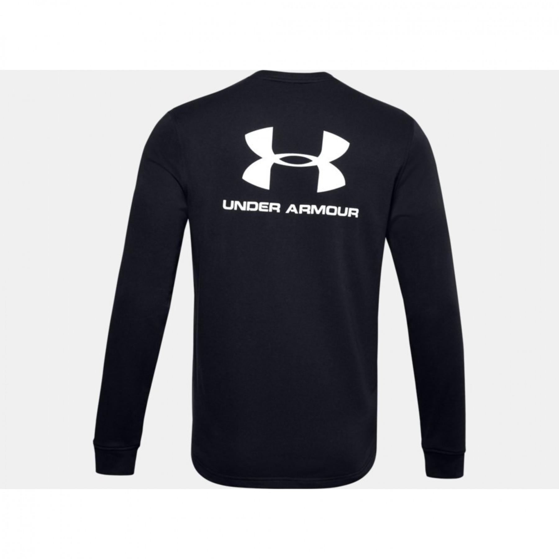 Under Armour Sportstyle Terry Logo Crew Long Sleeve Shirt Pullover 1355629-001 