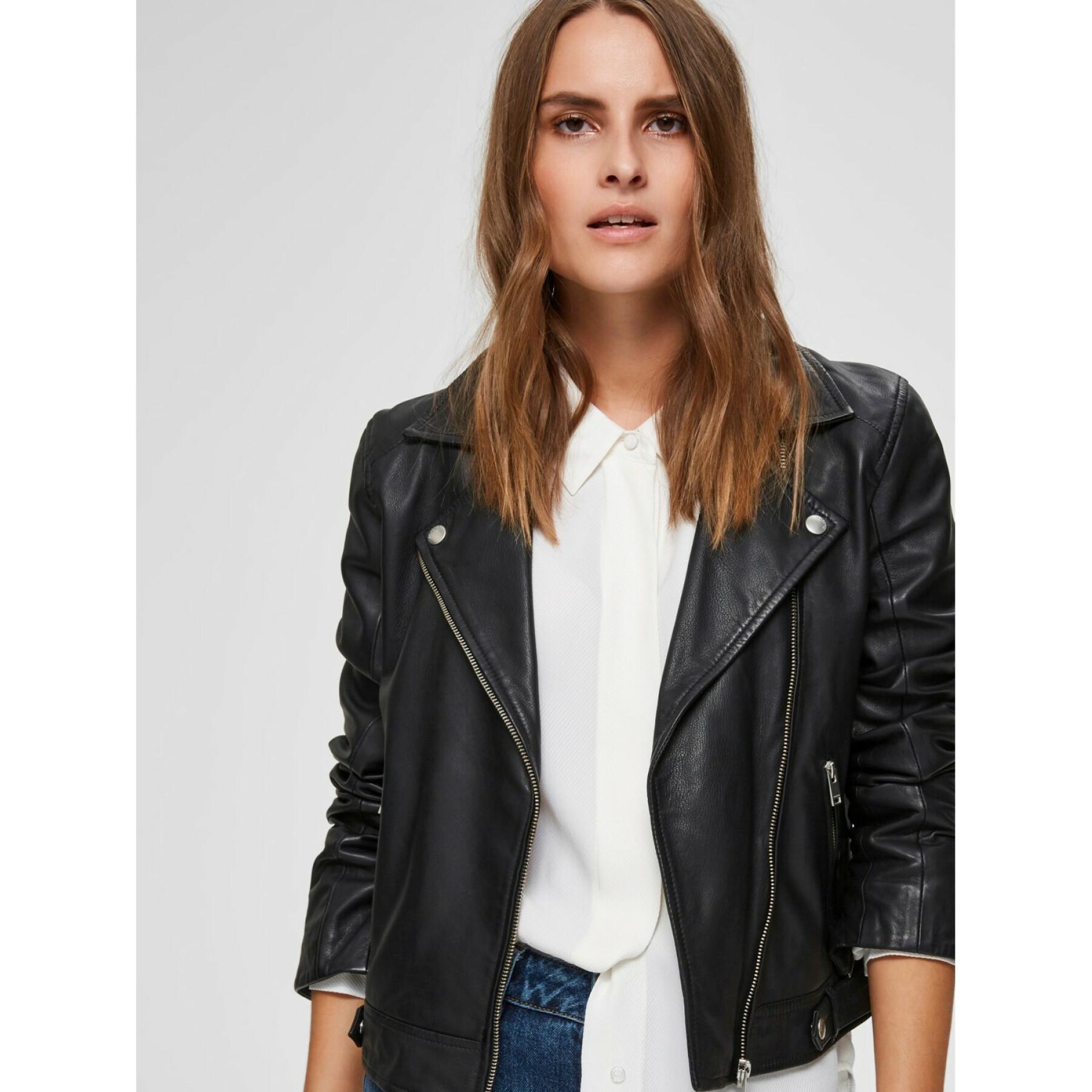 Leather jacket woman Selected Katie
