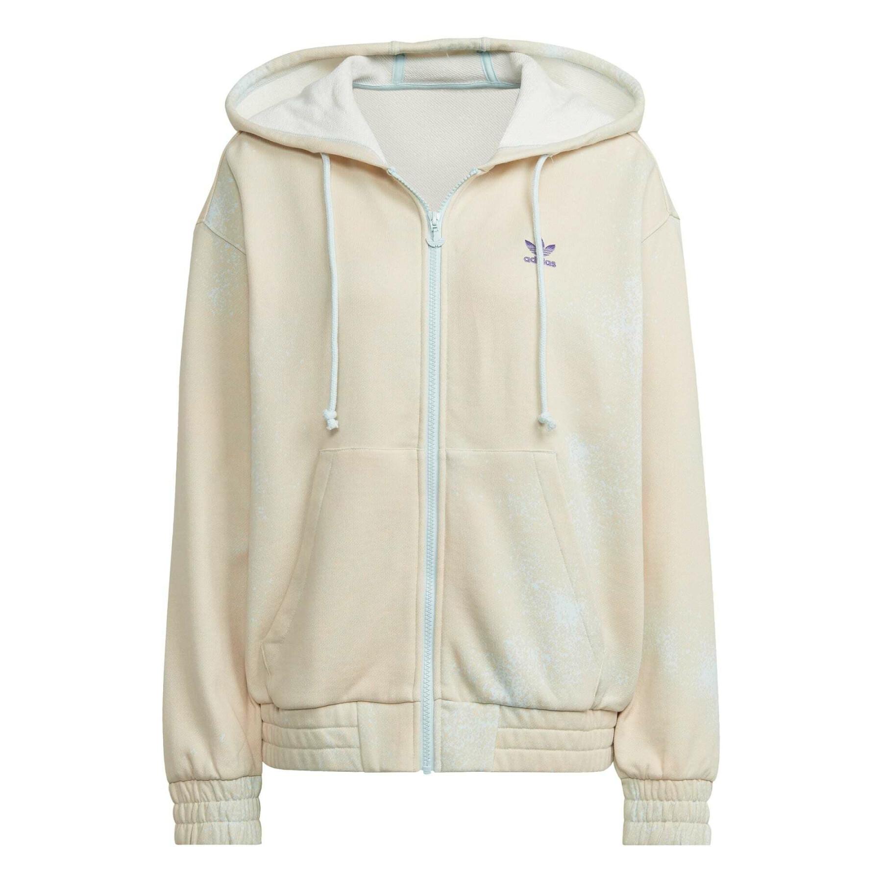 Women's zip-up hoodie adidas Originals Allover Print