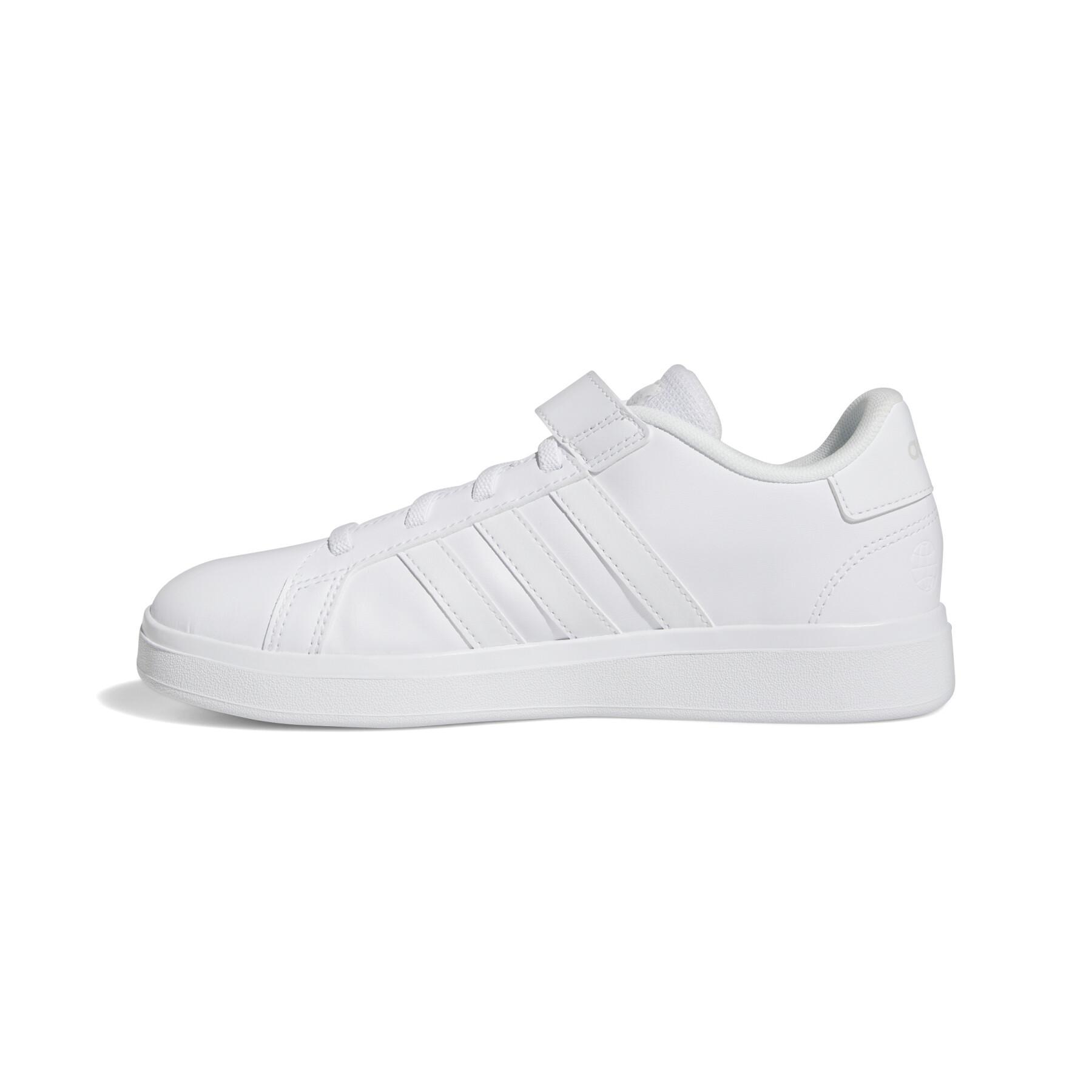 Sneakers with elastic laces and top strap child adidas Grand Court