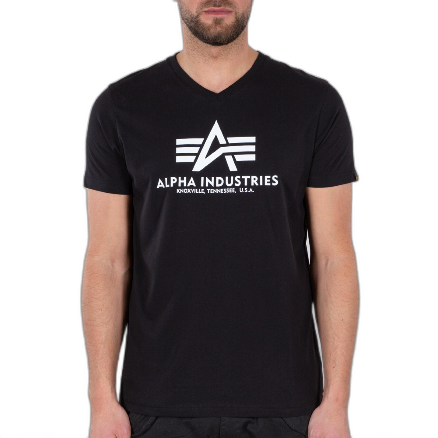 Short sleeve T-shirt Alpha Industries Basic V-Neck - T-shirts & Polo shirts  - Clothing - Men