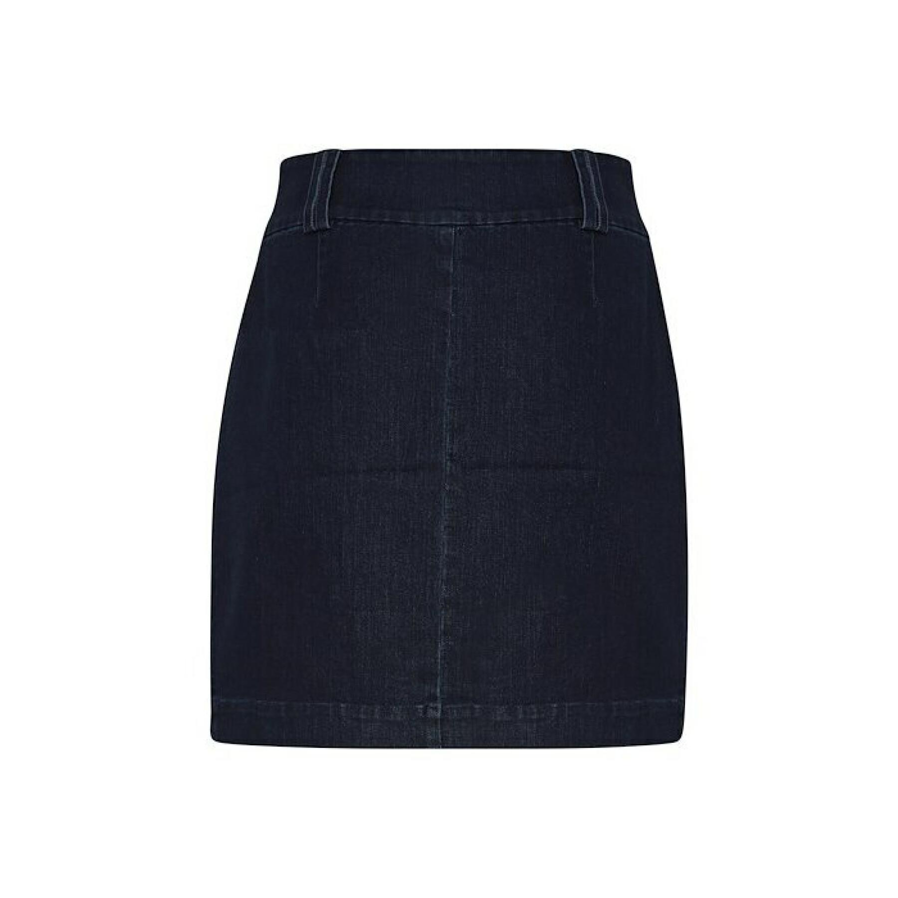 Short denim skirt buttoned in front of woman Atelier Rêve Irloisa
