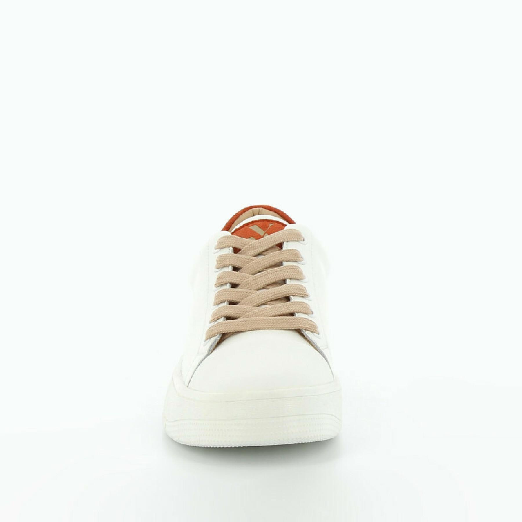 Women's sneakers Vanessa Wu blanches à lacets vieux rose