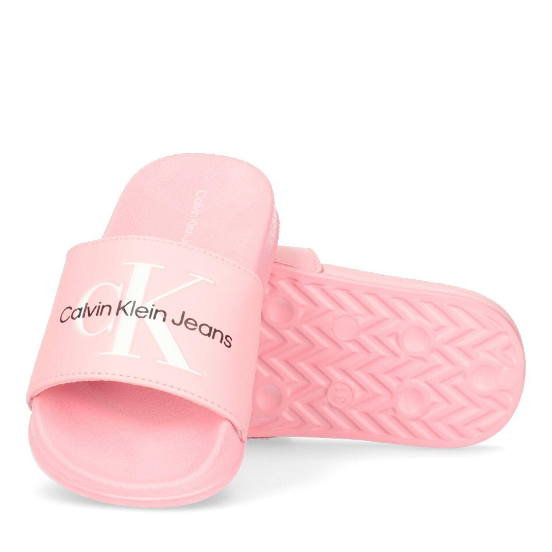 Girl's logo printed pool slippers Calvin Klein