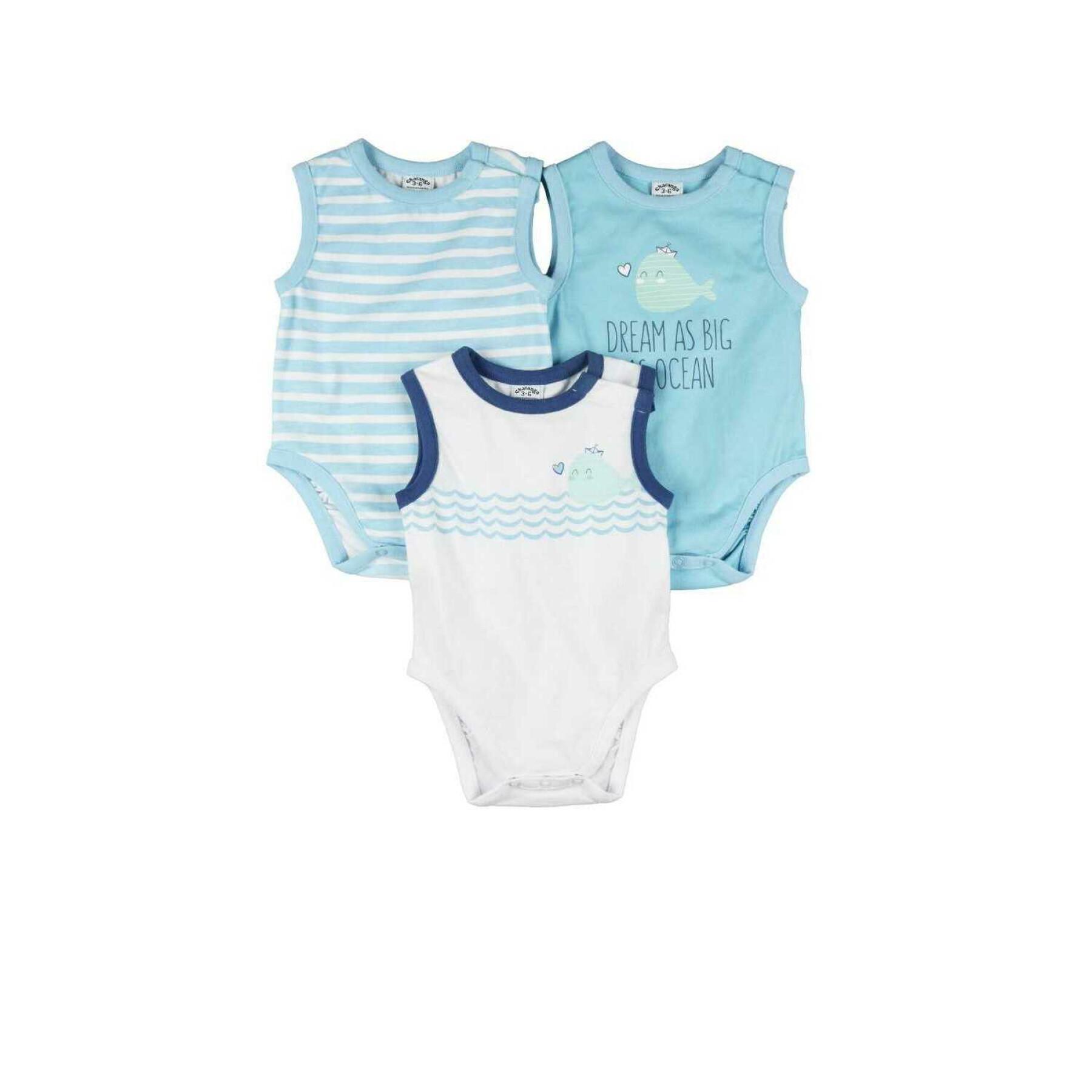 Set of 3 baby bodysuits Charanga Milds