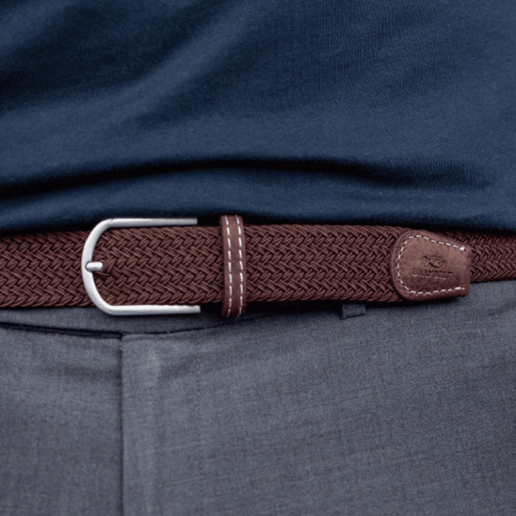 Elastic braided belt Billybelt Marron Feuille