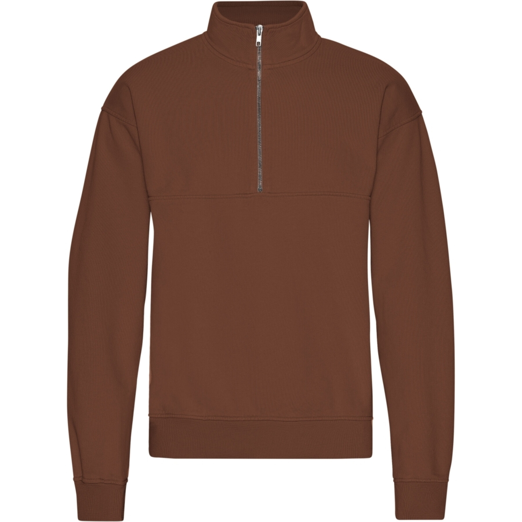 1/4 zip sweatshirt Colorful Standard Organic Cinnamon Brown