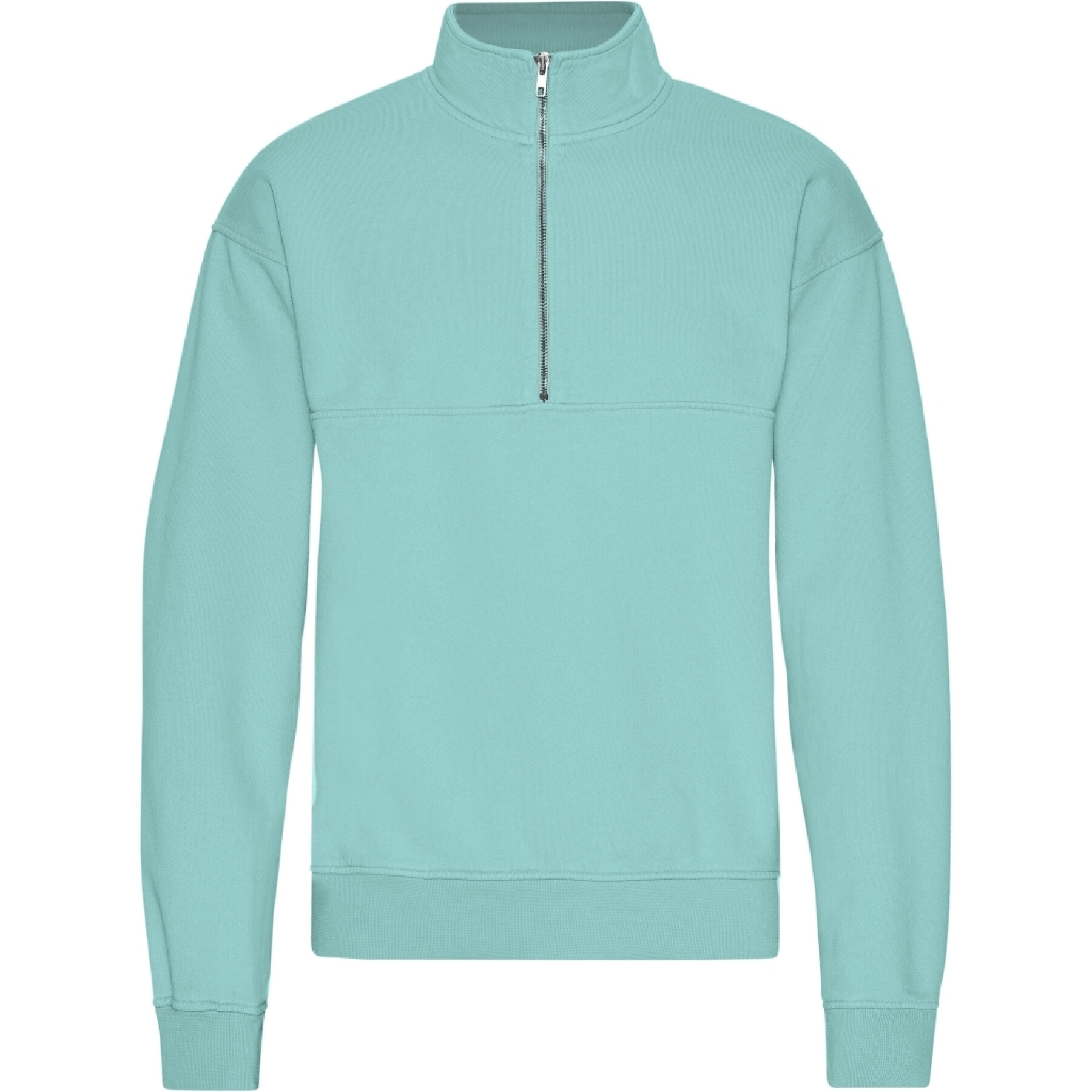 1/4 zip sweatshirt Colorful Standard Organic Teal Blue