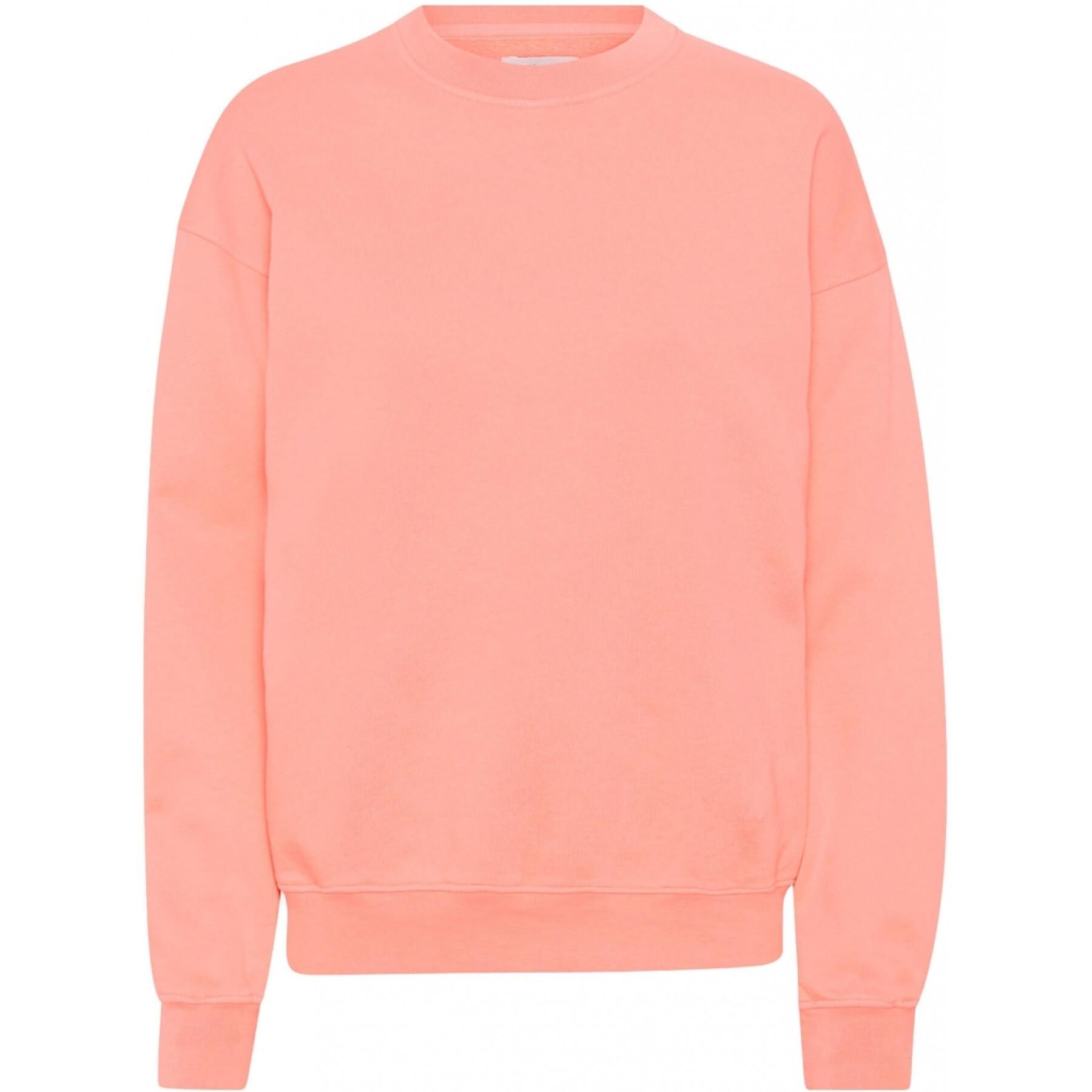 Sweatshirt round neck Colorful Standard Organic oversized bright coral