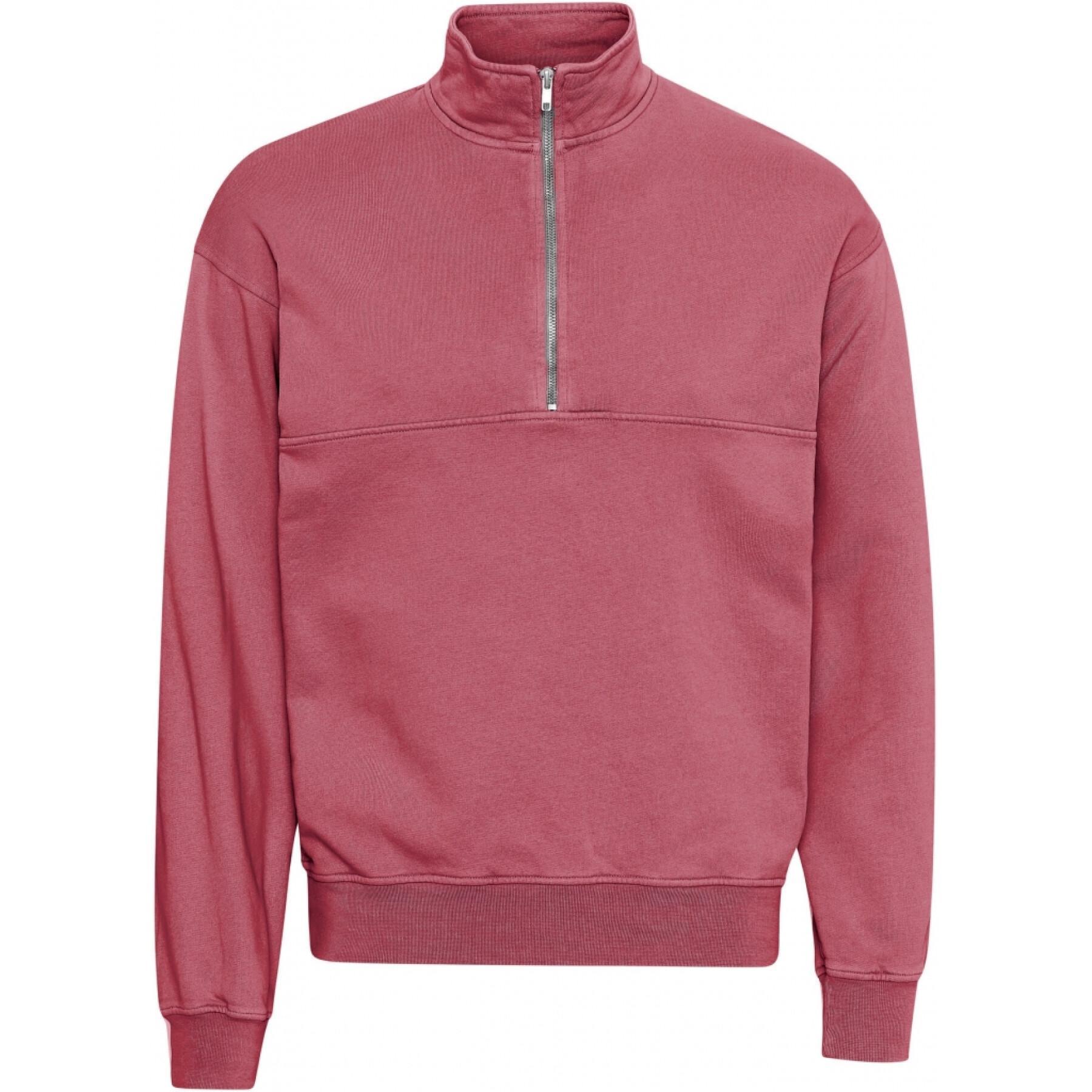 Sweatshirt 1/4 zip Colorful Standard Organic raspberry pink