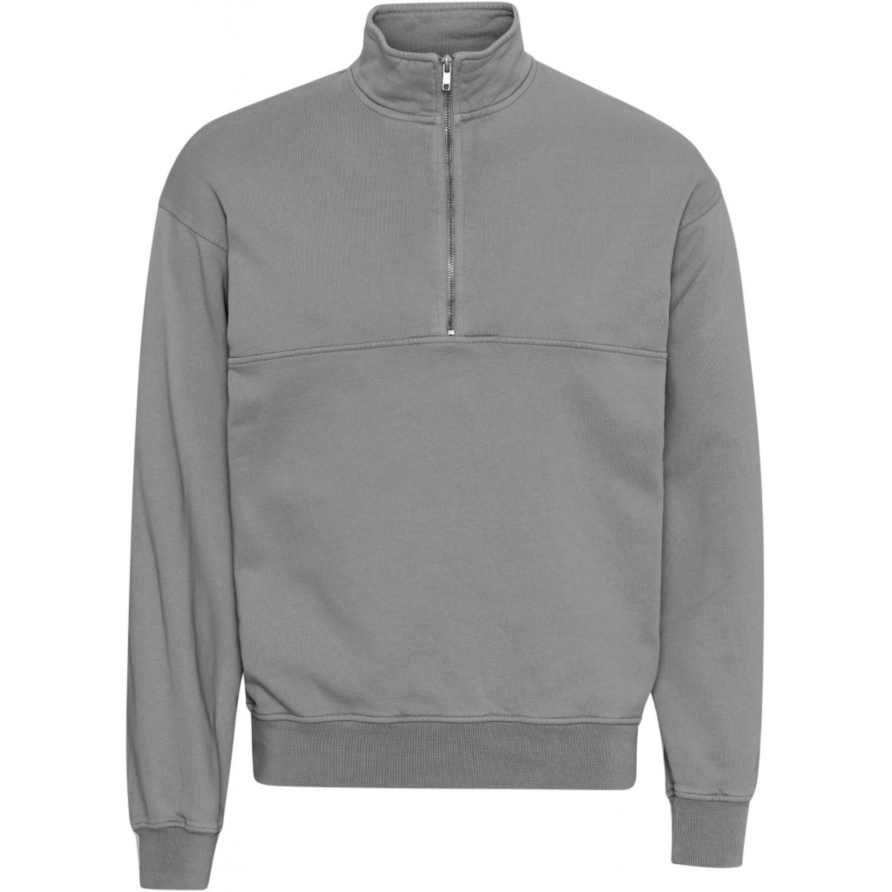 Sweatshirt 1/4 zip Colorful Standard Organic storm grey