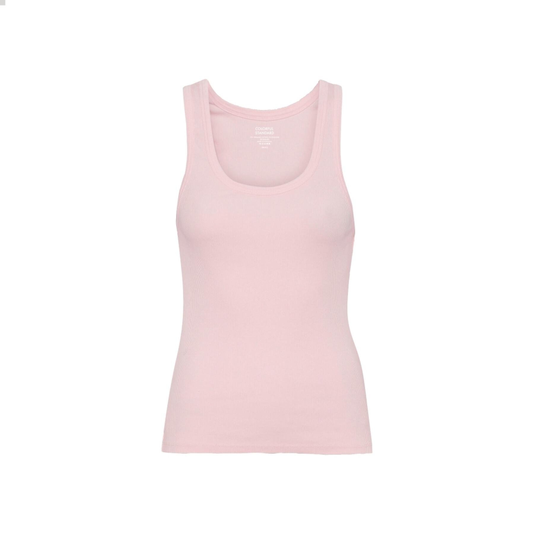 Women's ribbed tank top Colorful Standard Organic faded pink