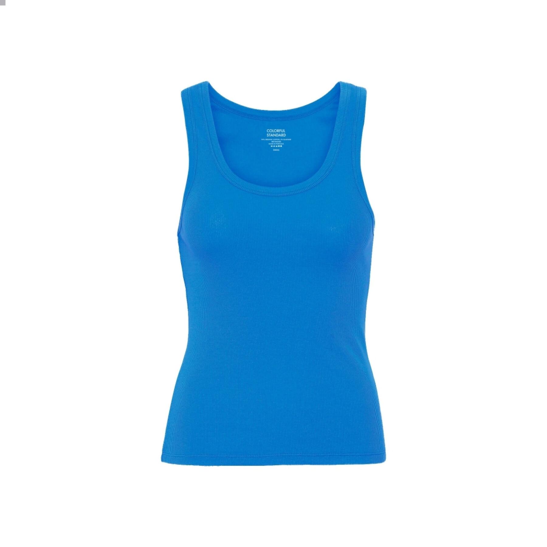 Women's ribbed tank top Colorful Standard Organic pacific blue