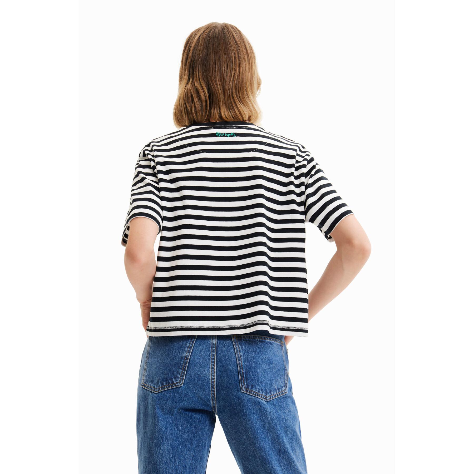 T-shirt stripes face woman Desigual Arty