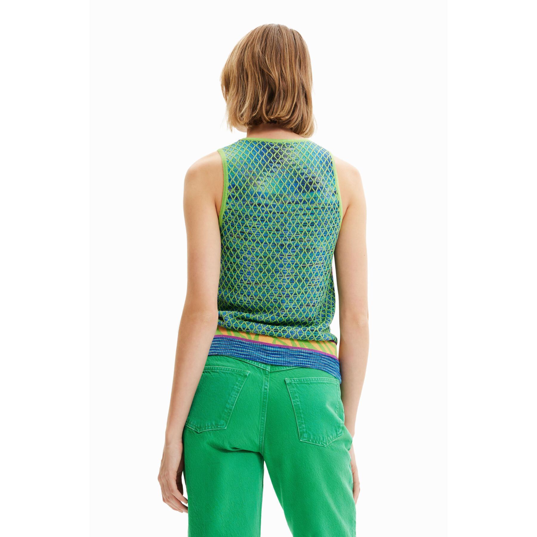 Woman's striped knitted tank top Desigual