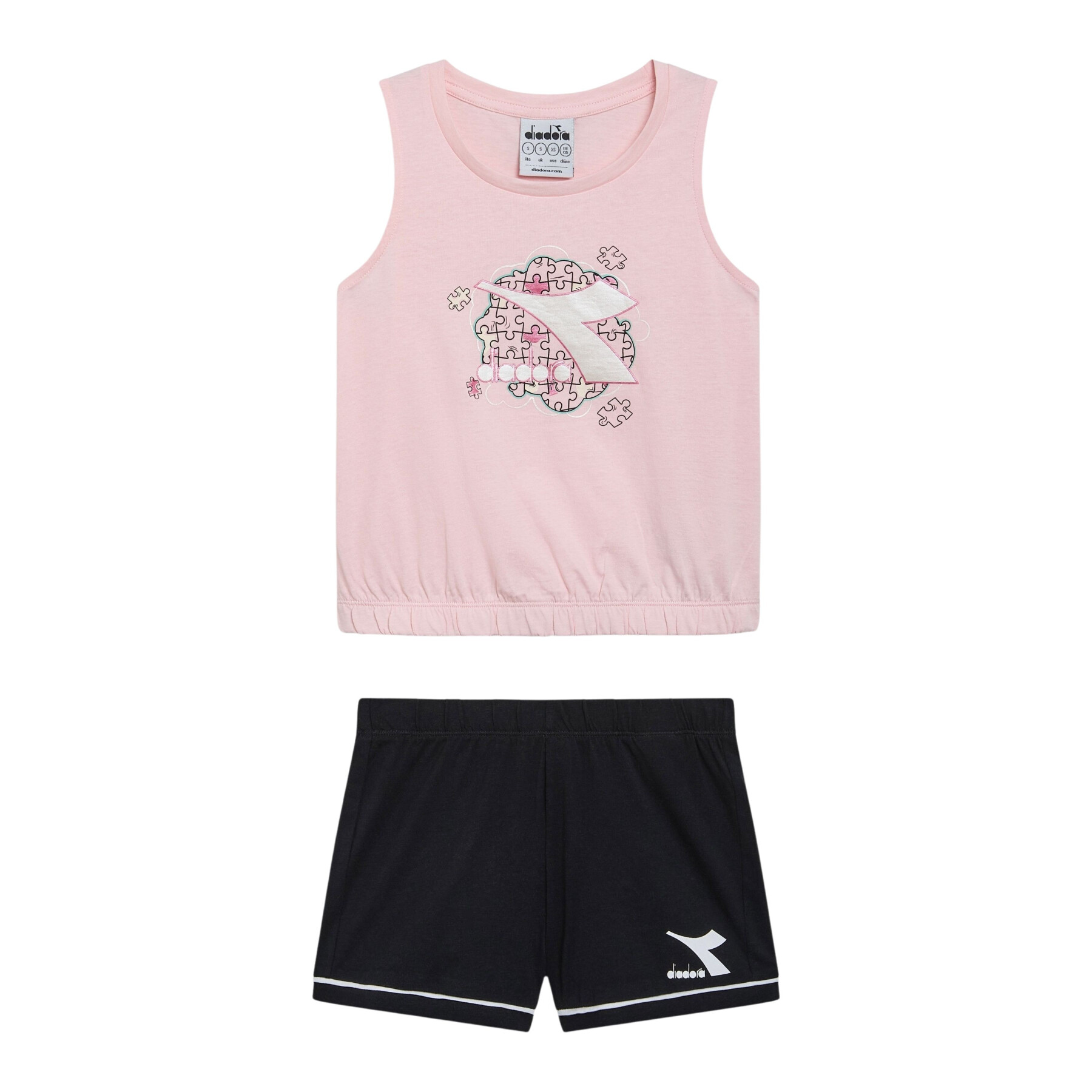 Girls' tank top and shorts set Diadora Puzzles