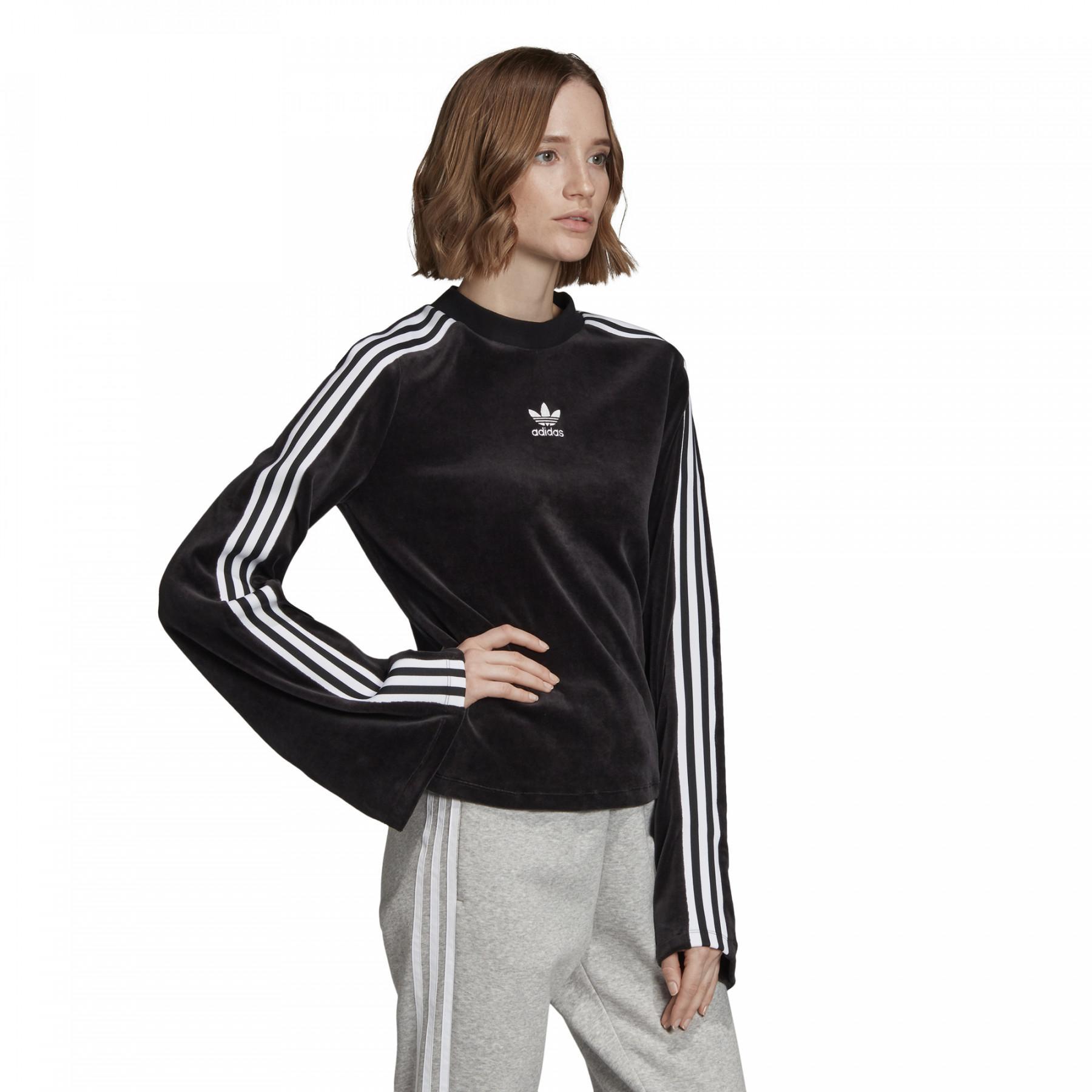 adidas Women\'s Sweatshirt Flared trendy Sweats & most Hoodies Originals - Sleeve - - adidas The Velour Sweats