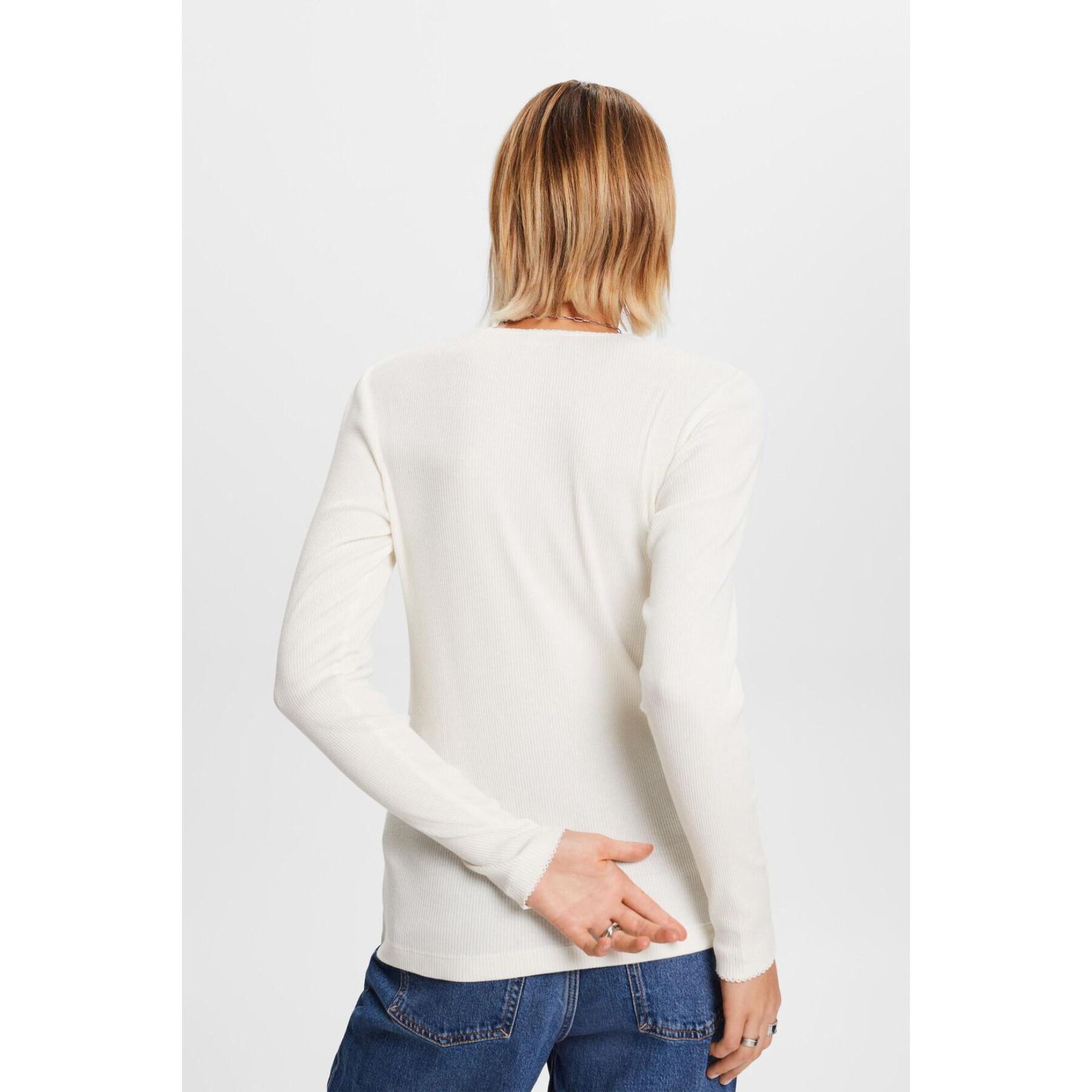 Women's long-sleeve rib-knit T-shirt Esprit Heritage