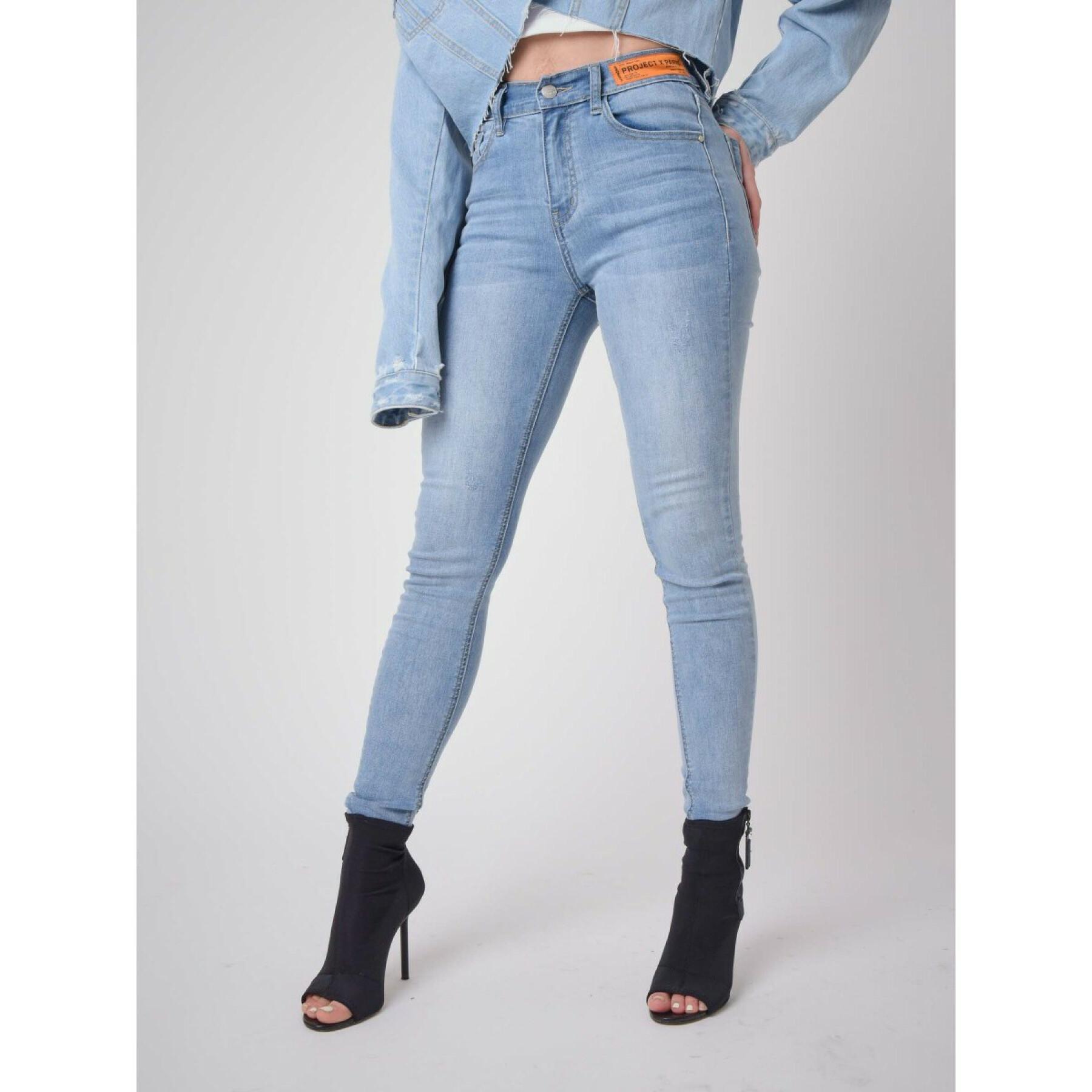 Skinny fit logo jeans label woman Project X Paris