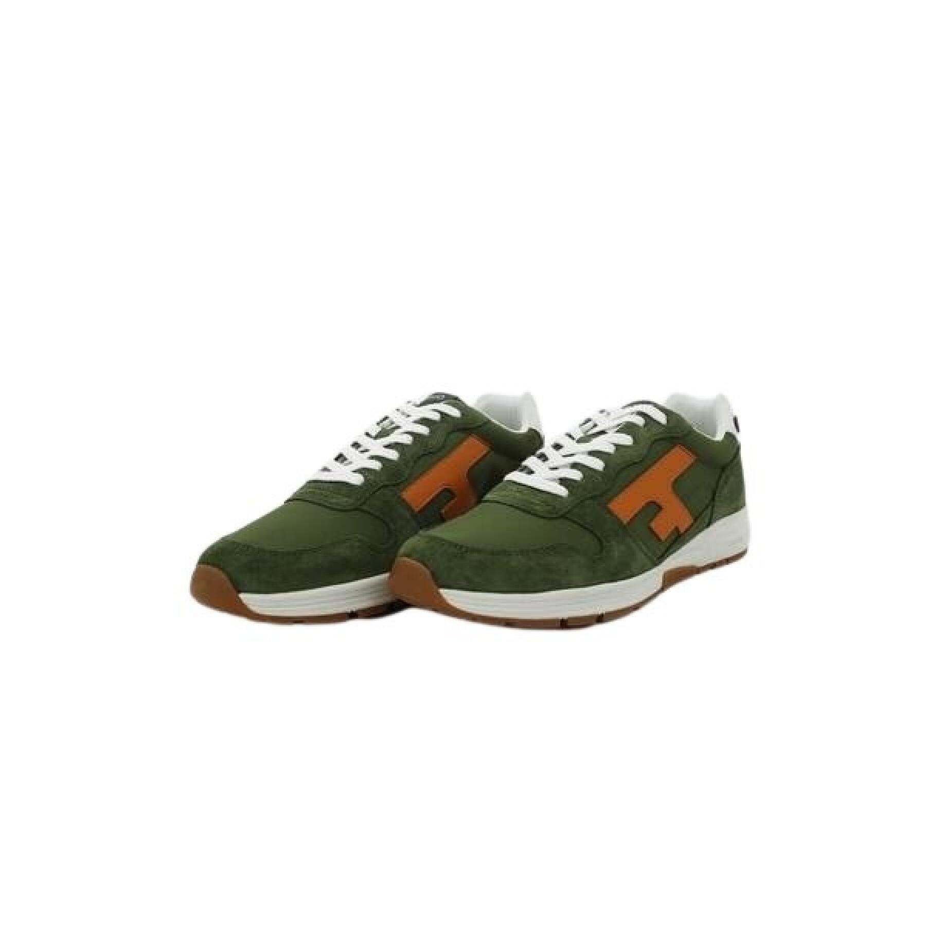 Woven synthetic suede sneakers Faguo Olive