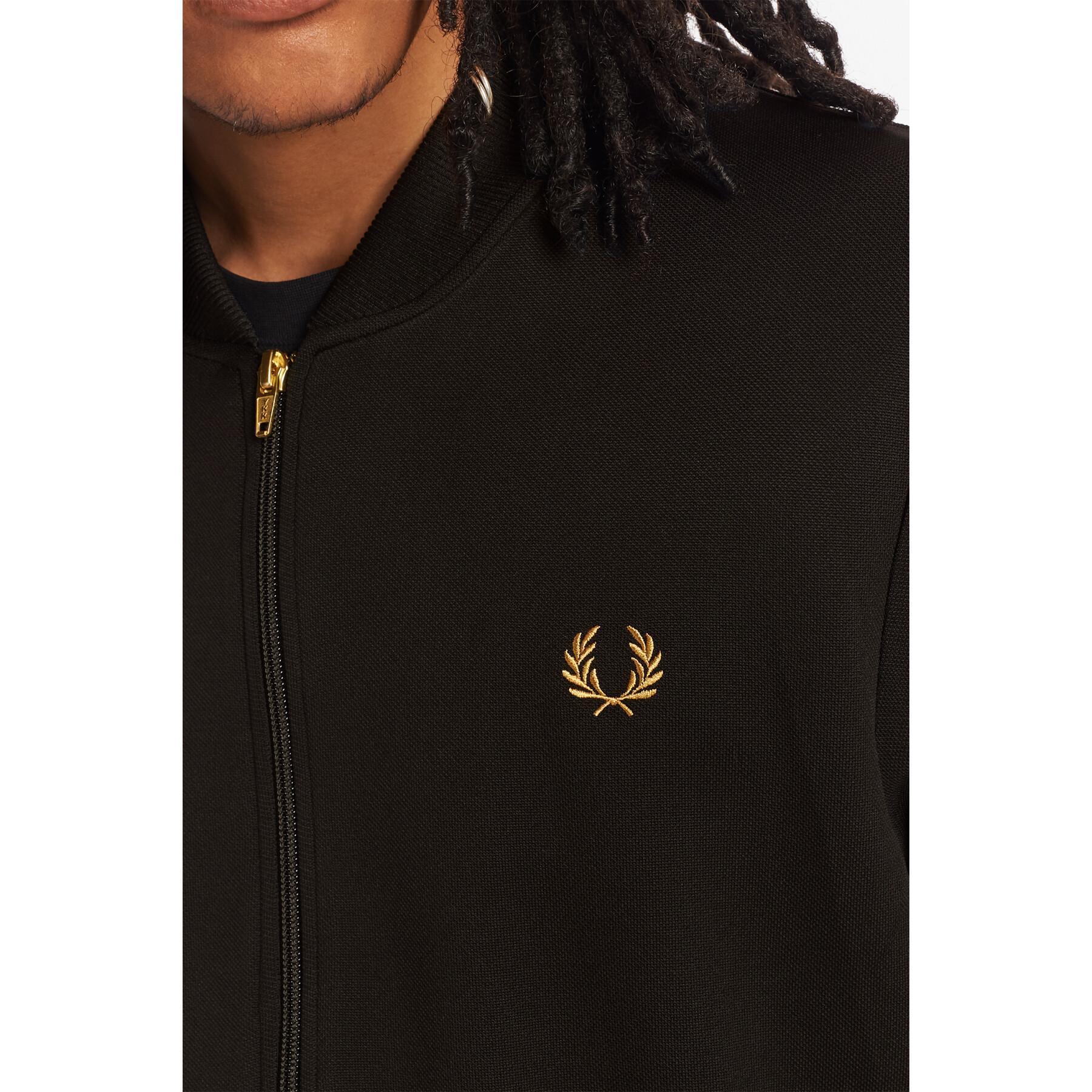 Textured piqué sweat jacket Fred Perry