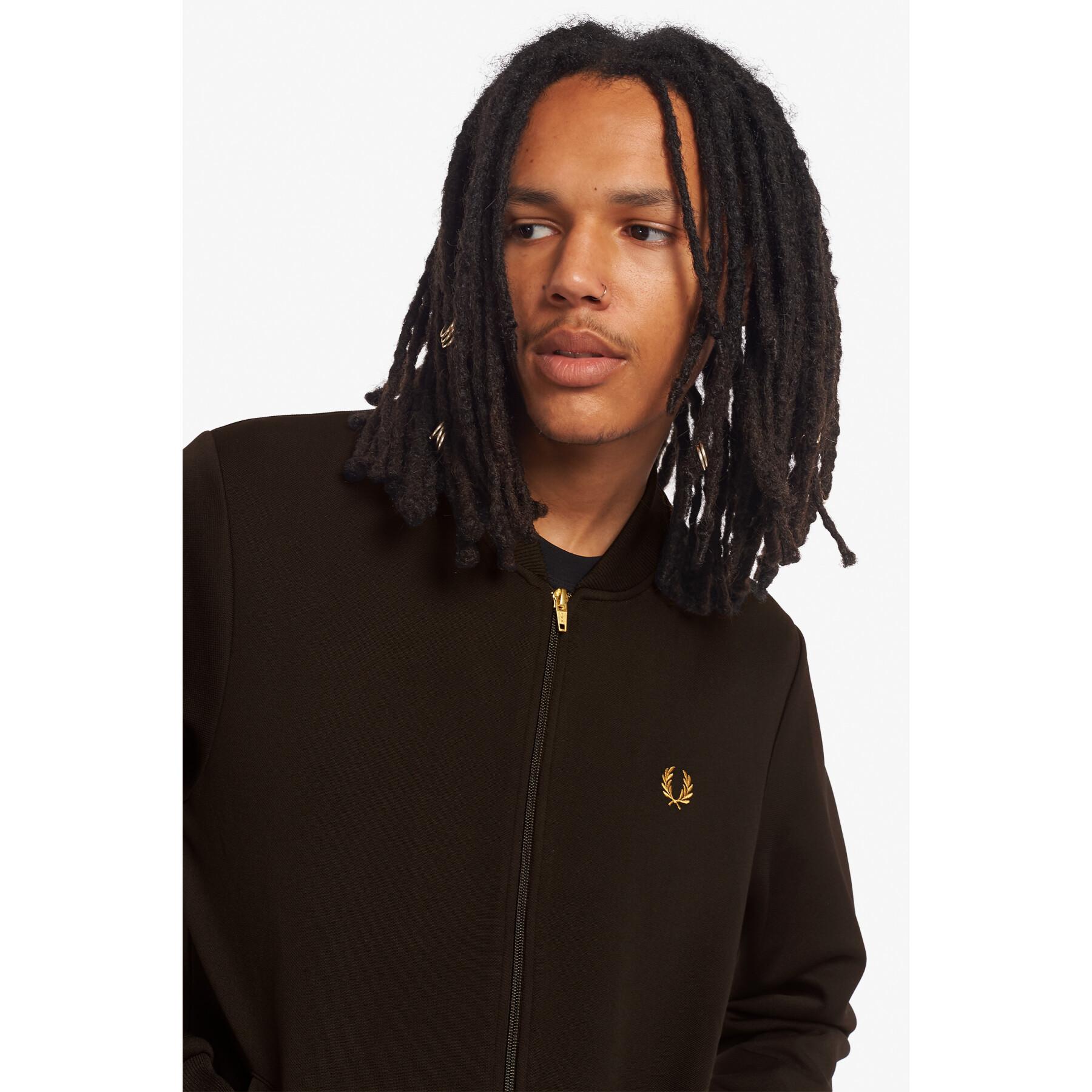 Textured piqué sweat jacket Fred Perry