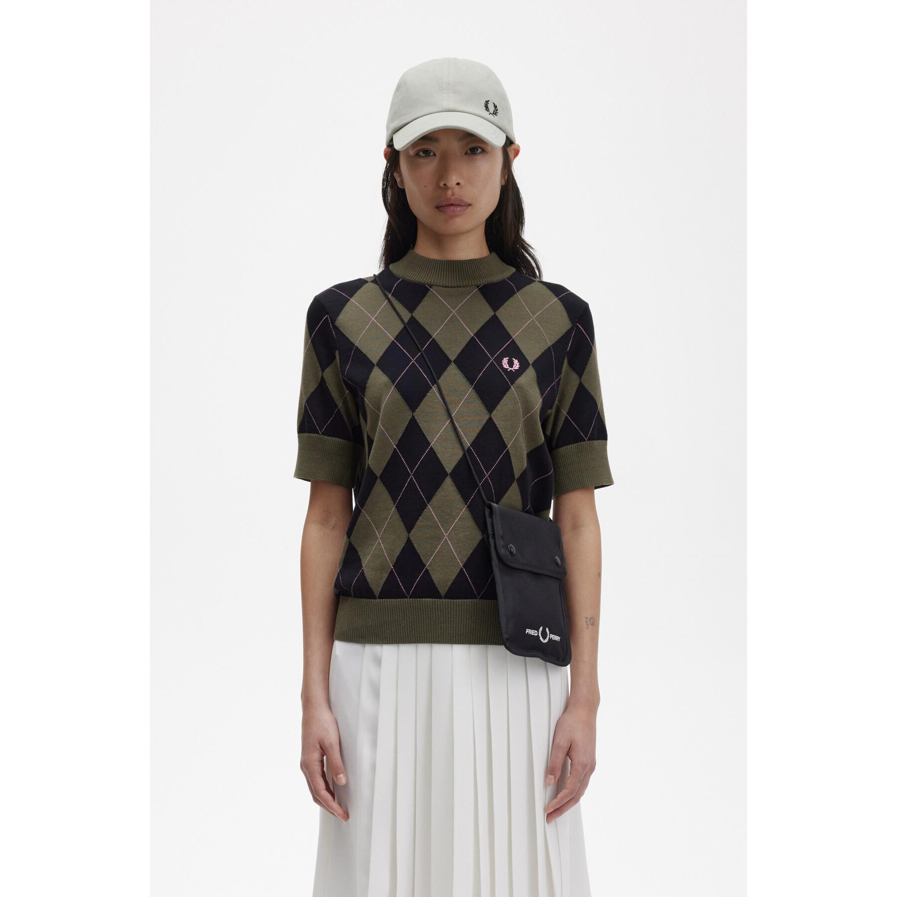 Women's short-sleeved diamond sweater Fred Perry