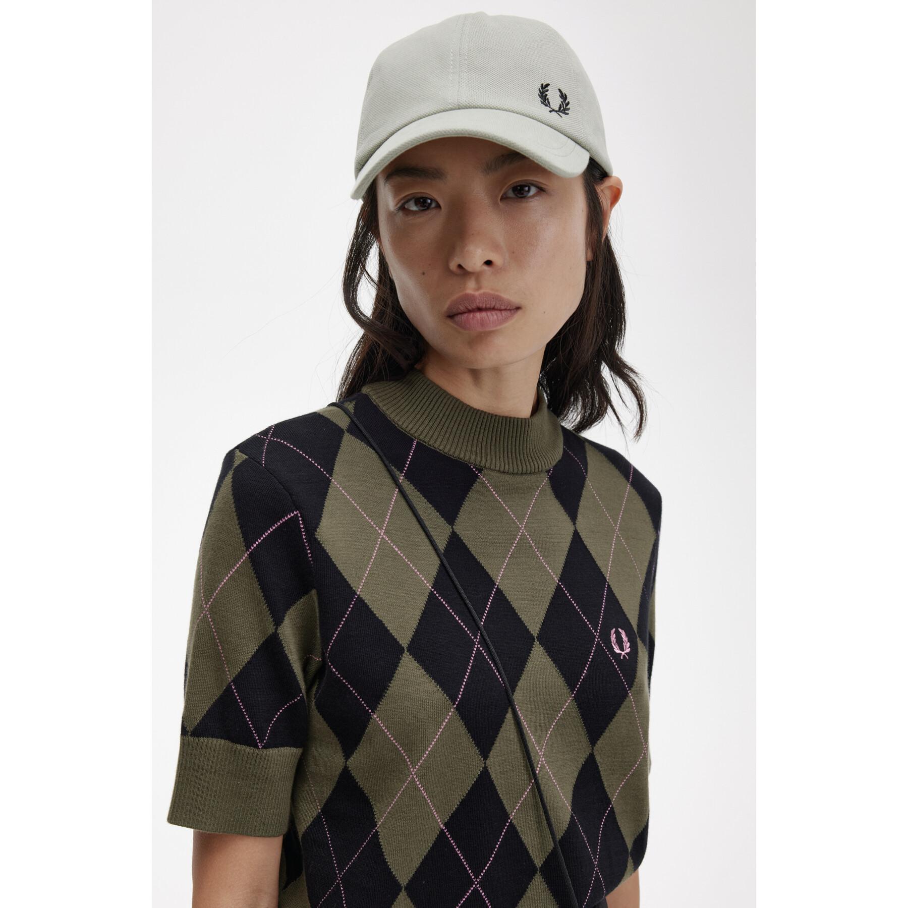 Women's short-sleeved diamond sweater Fred Perry