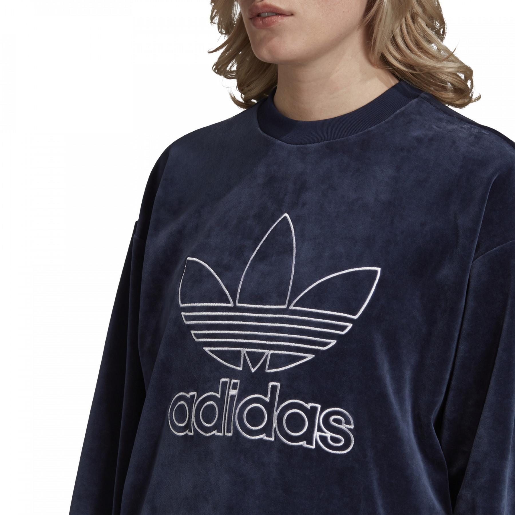 Sweatshirt woman adidas Originals Velour Trefoil APP