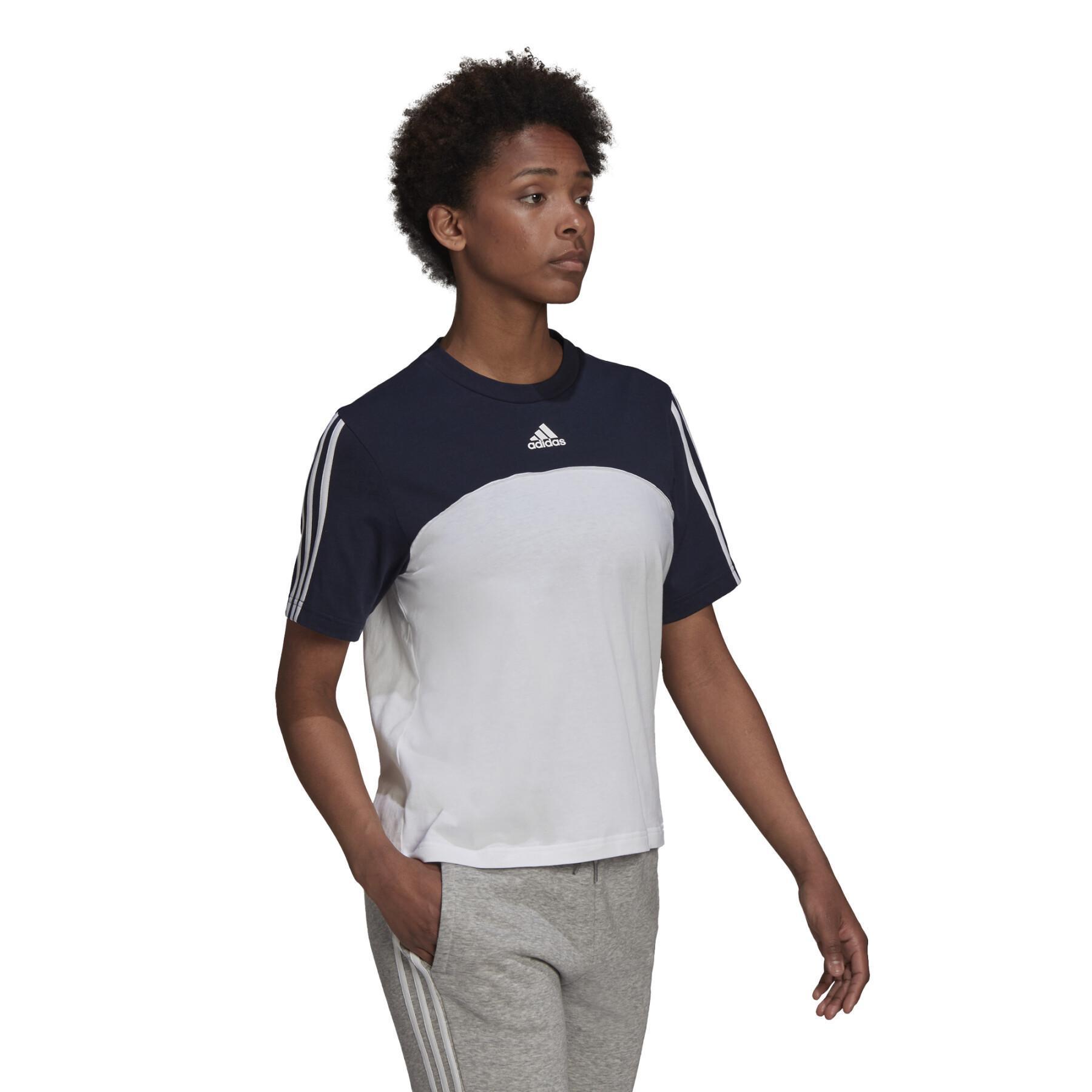Women's T-shirt adidas Essentials Colorblock 3-Stripes Boyfriend