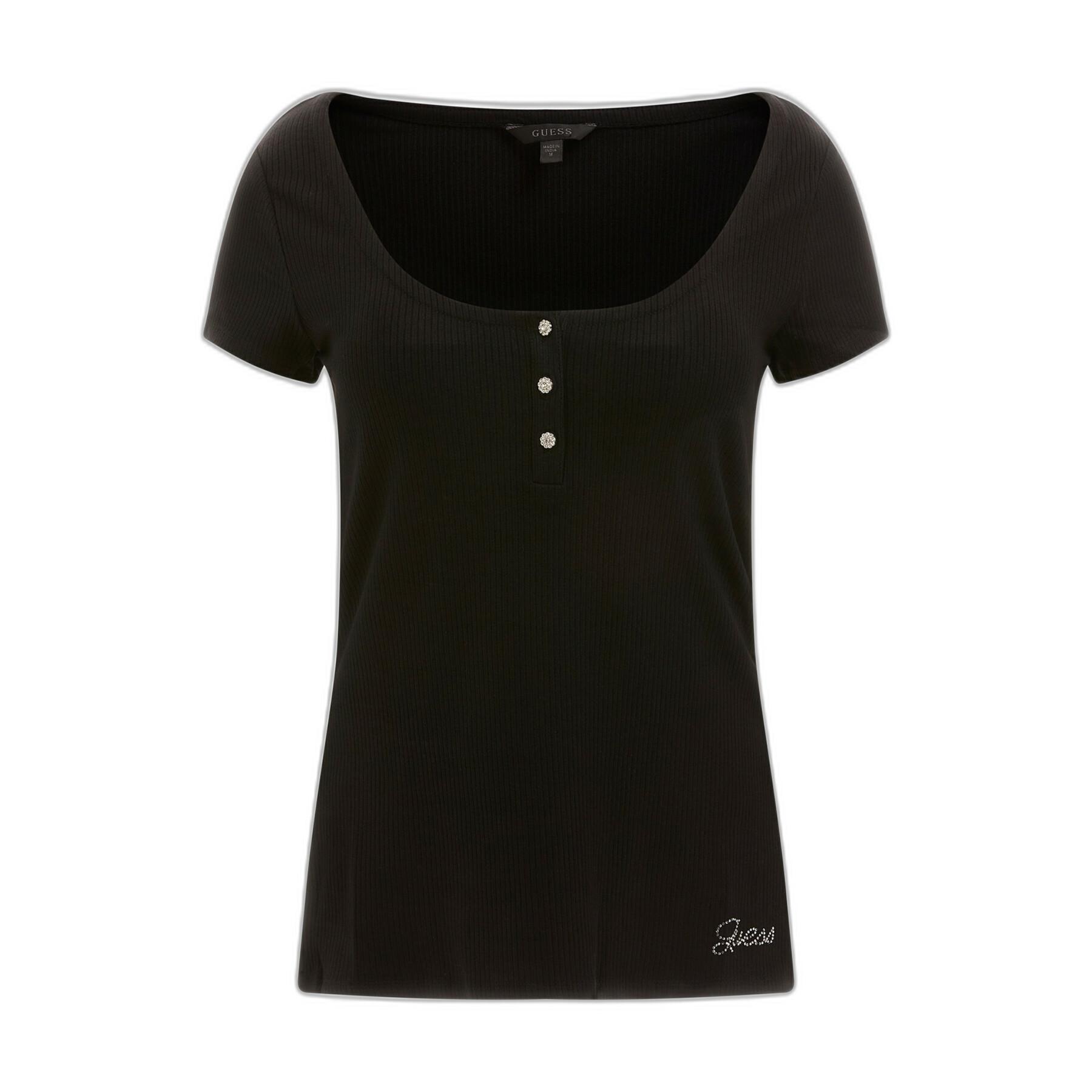 Women's T-shirt Guess Karlee Jewel Btn Henley