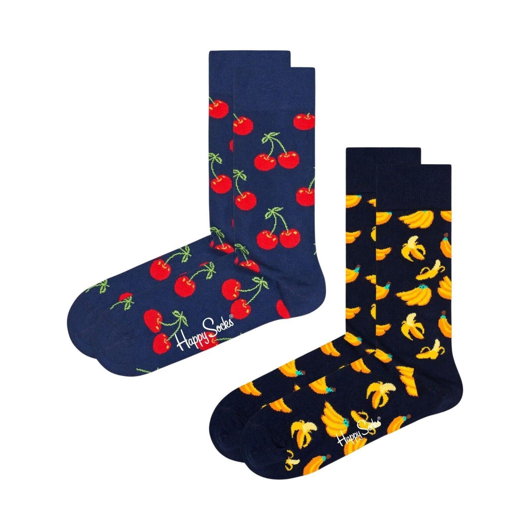 Set of 2 pairs of socks Happy Socks Classic Cherry