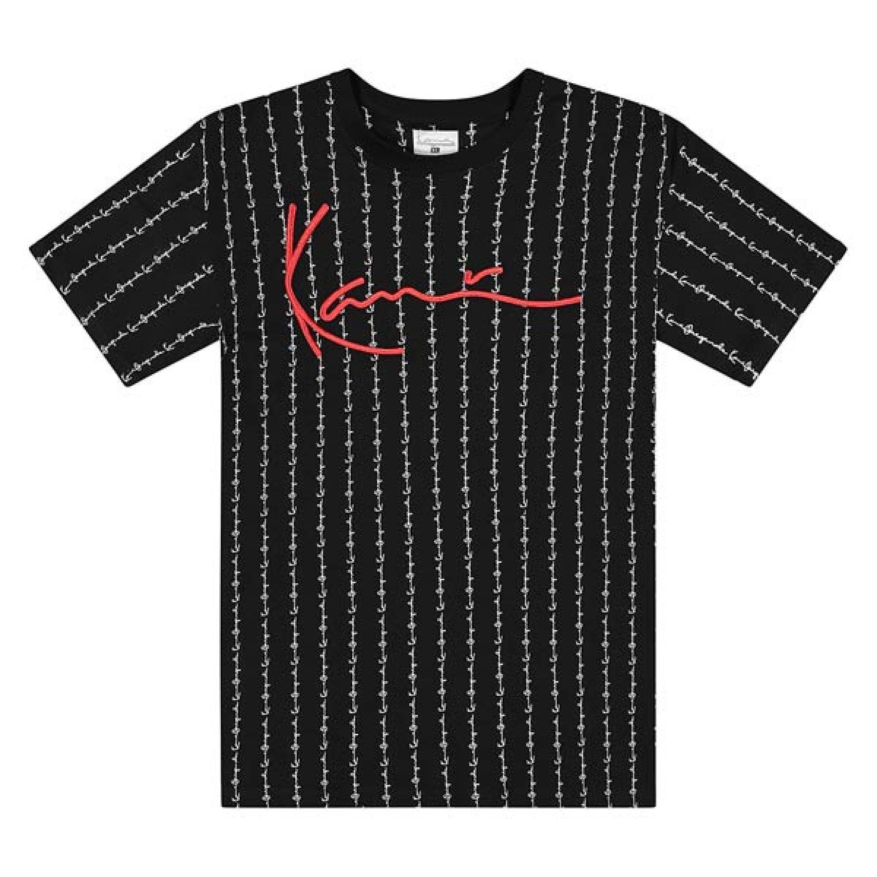 pauze Hoofdkwartier voor eeuwig T-shirt Karl Kani Signature Logo Pinstripe