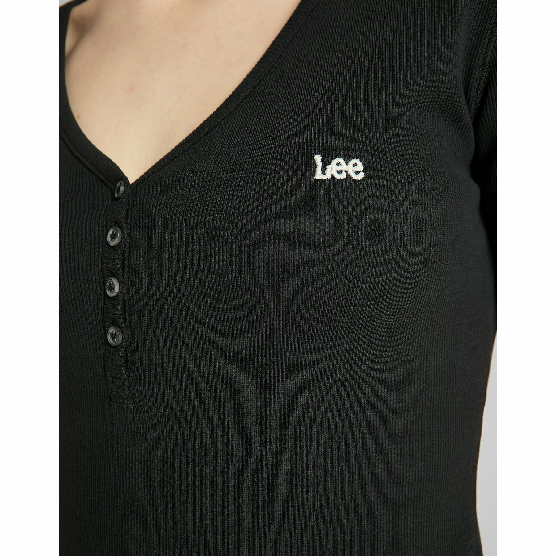 Women's T-shirt Lee SS RIB HENLEY