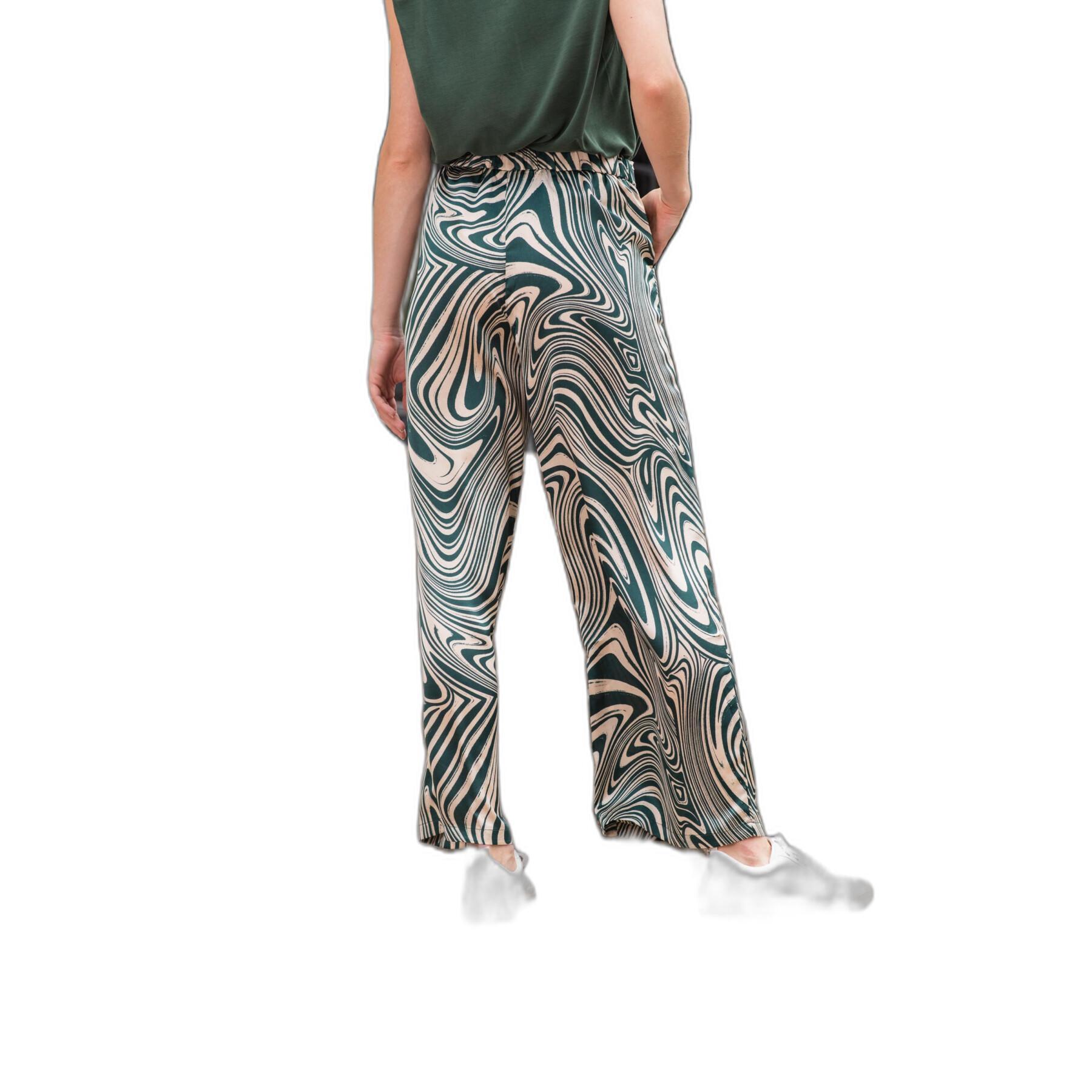 Wide-leg graphical print pants for women La Petite Étoile Iwa