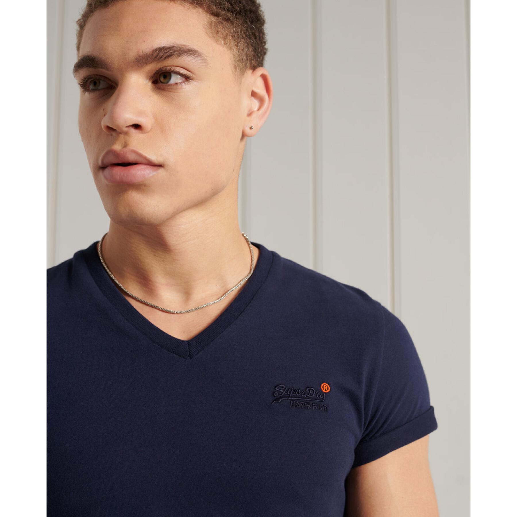 Classic collar T-shirt Superdry V en coton bio