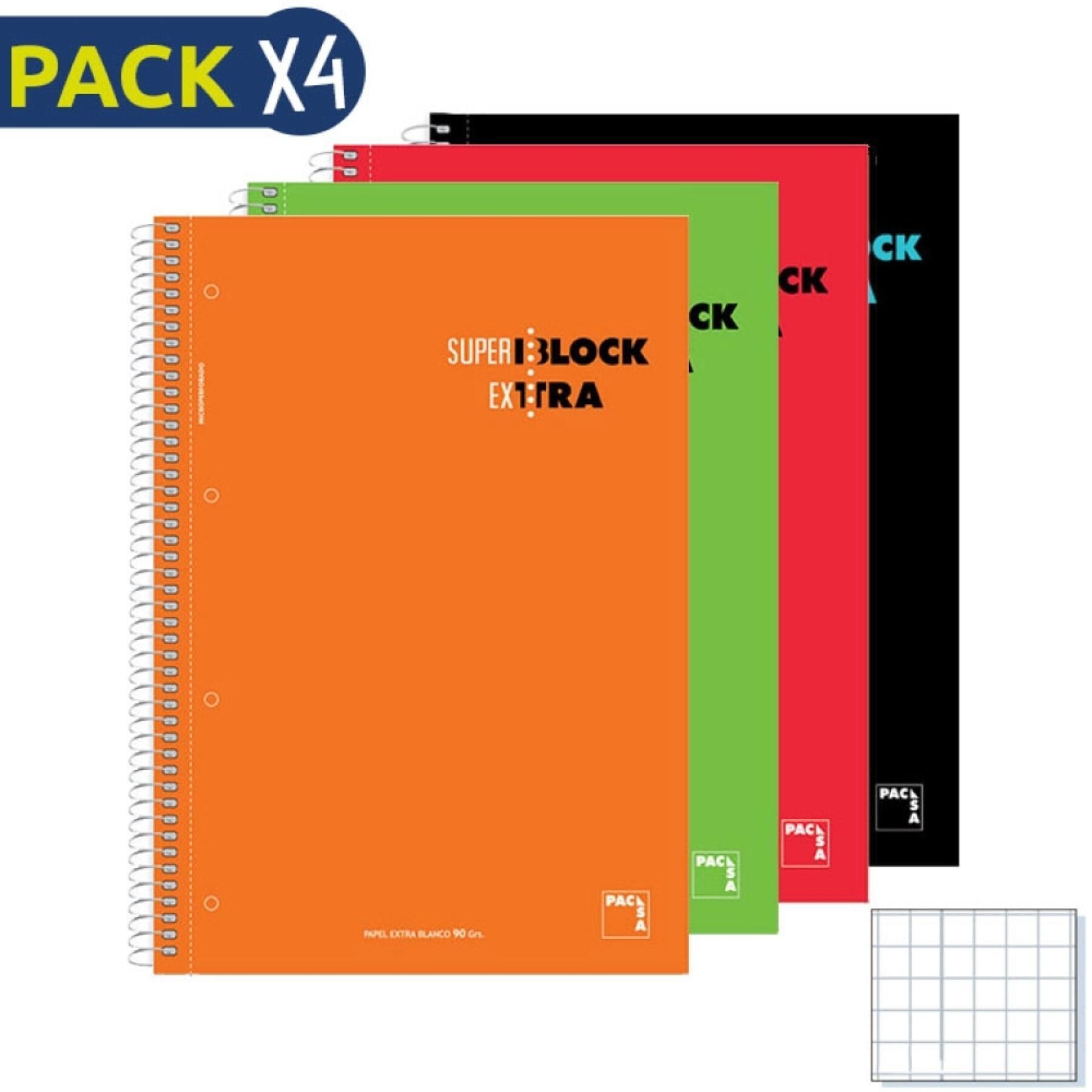 Set of 4 a-4 micro120 sheet hard cover notepads Milan