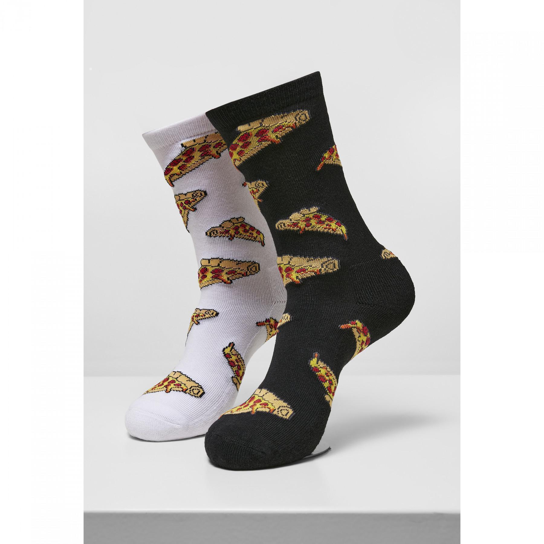 Set of 2 pairs of socks Urban Classics Pizza Slices