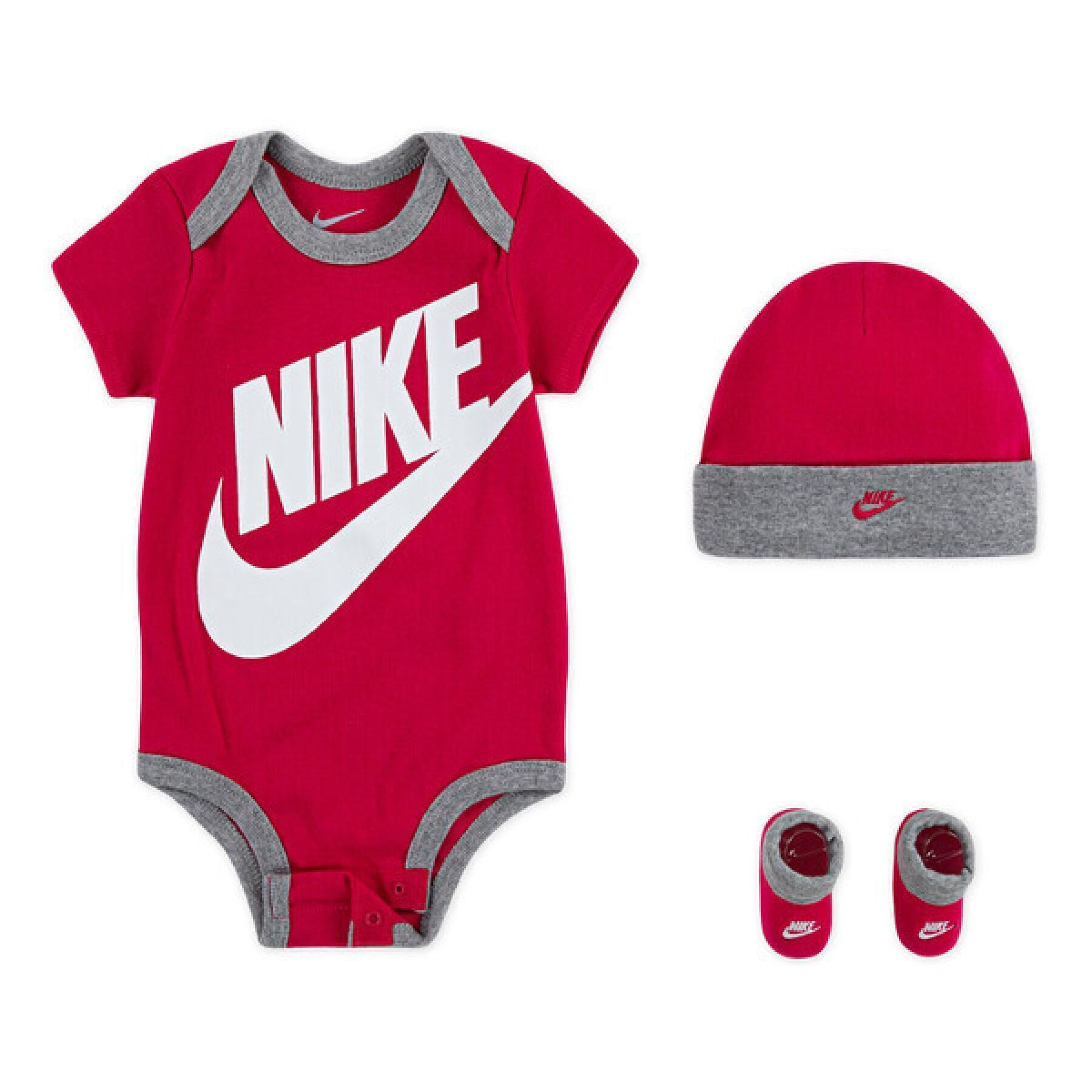 Baby girl romper + bonnet + slippers set Nike NHN Furura Logo