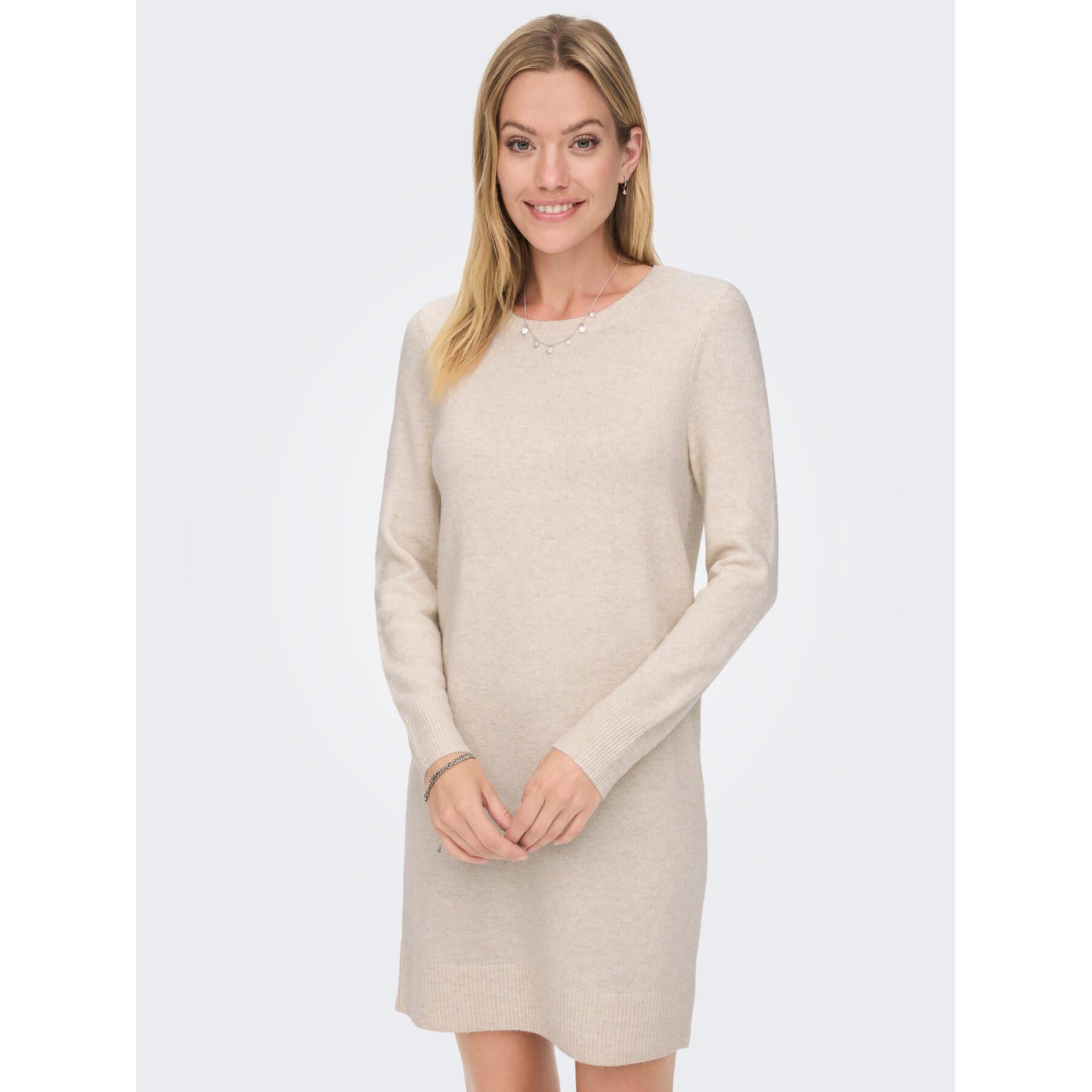 Women's round neck sweater dress Only Rica Life
