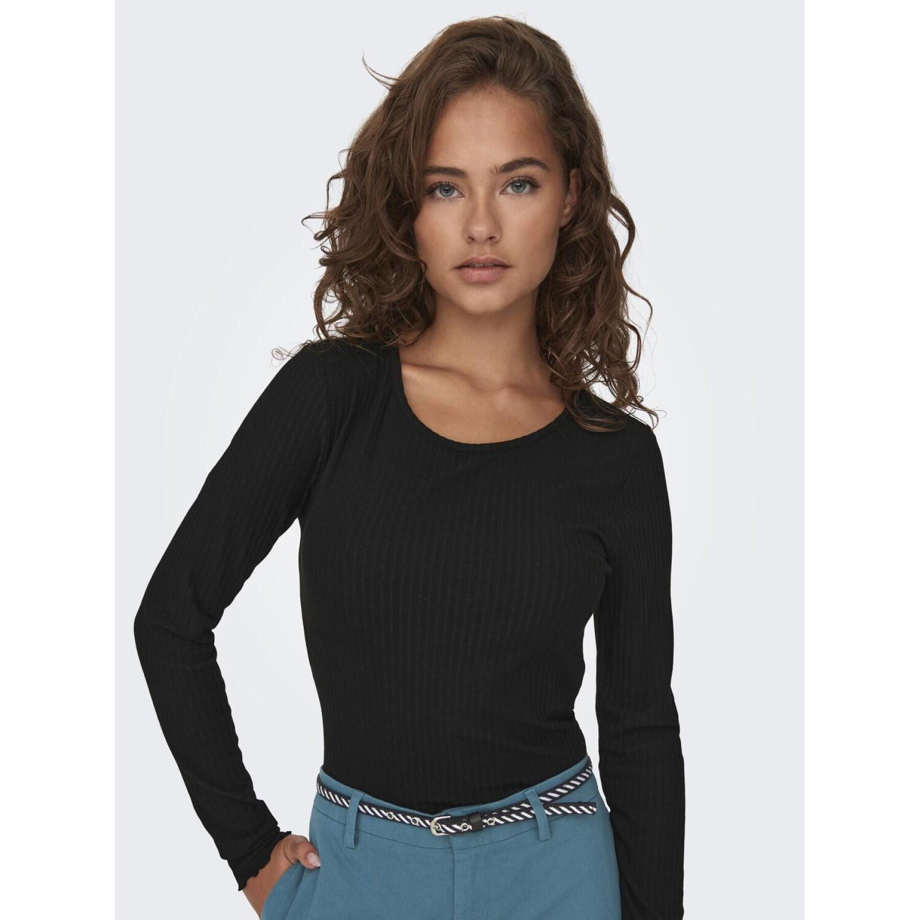 Women's long-sleeved round-neck T-shirt Only Emma