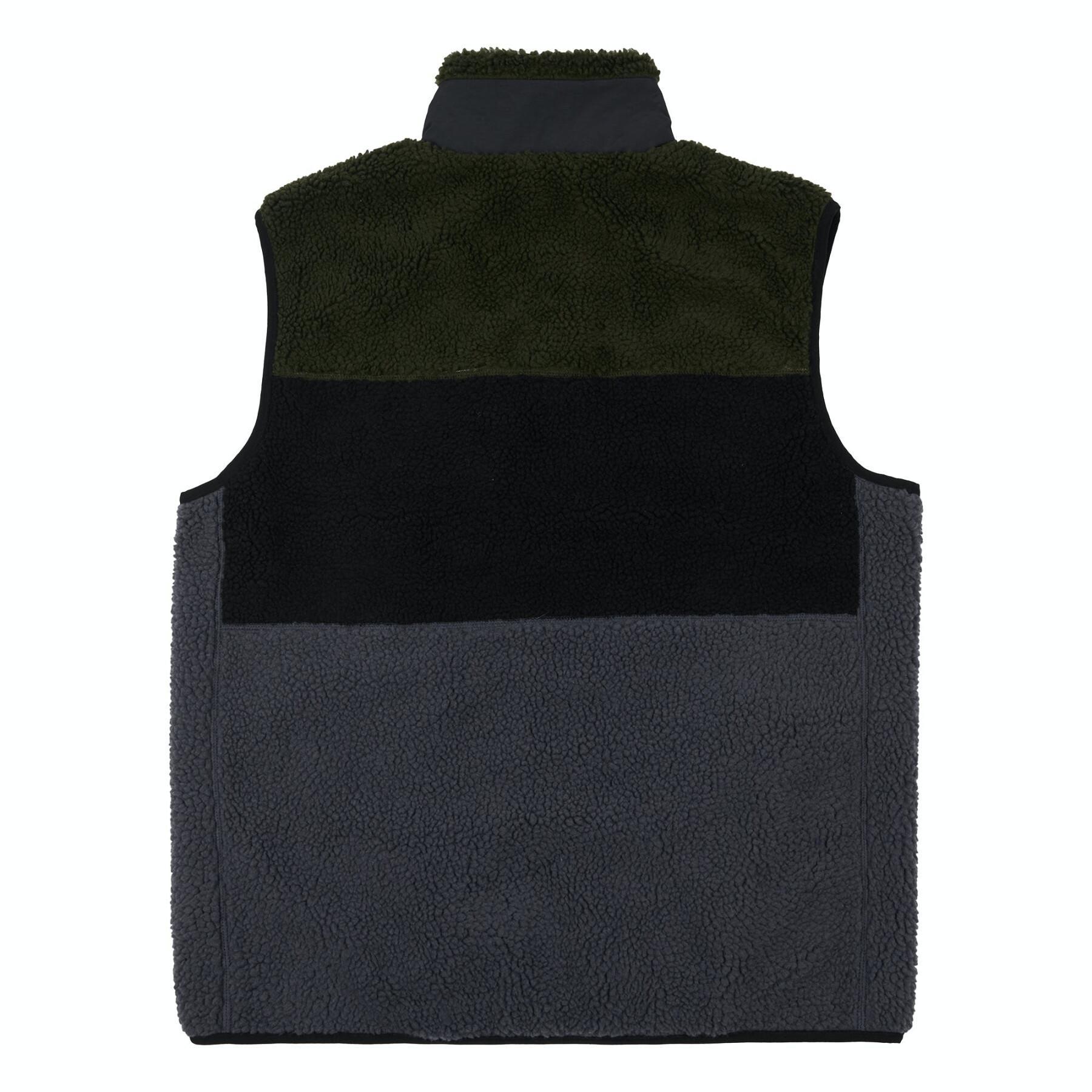 Vest with zip Penfield bear colour block borg thru