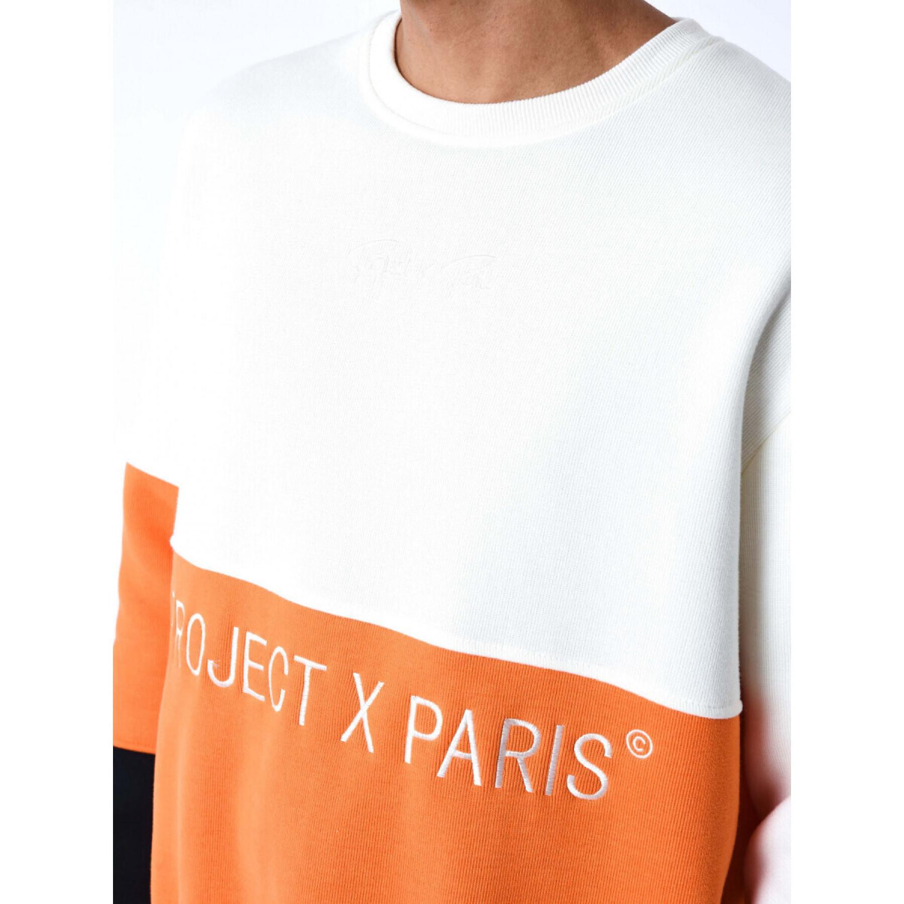 Sweatshirt with round neck Project X Paris Colorblock