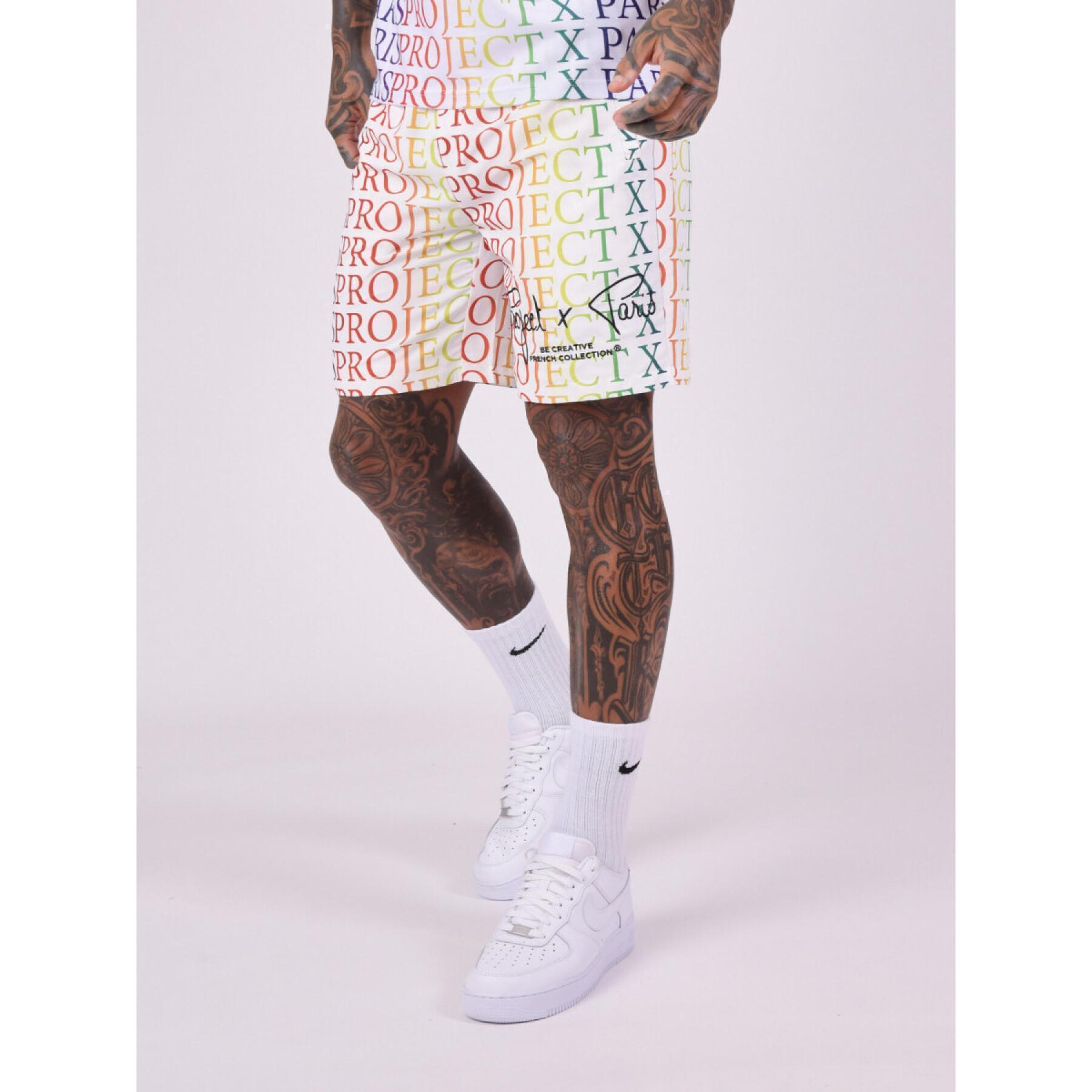 Shorts with rainbow gradient logo Project X Paris