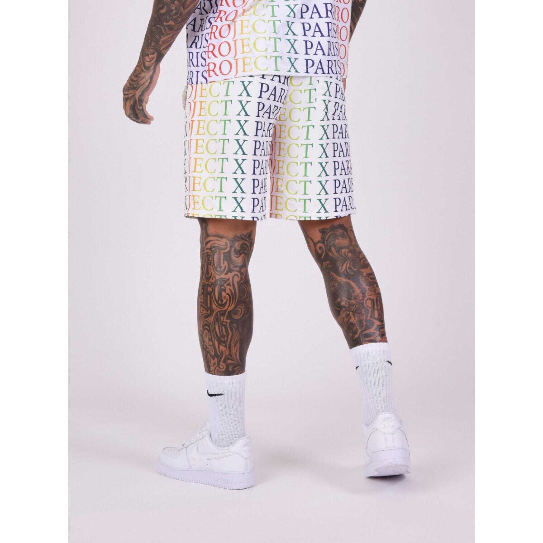 Shorts with rainbow gradient logo Project X Paris