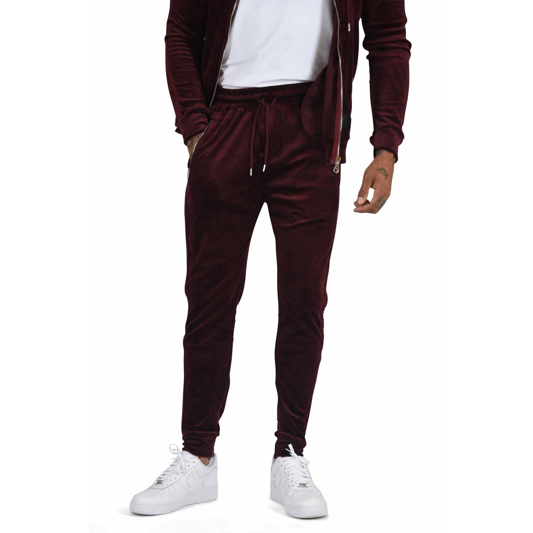 Velvet jogging suit with double stripes on the sides Project X Paris