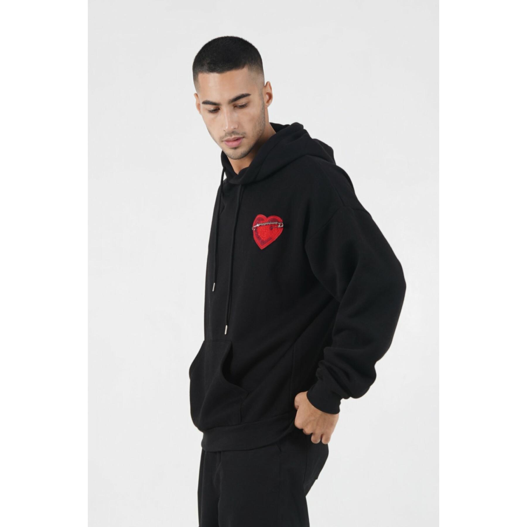 Embroidered heart hoodie Sixth June
