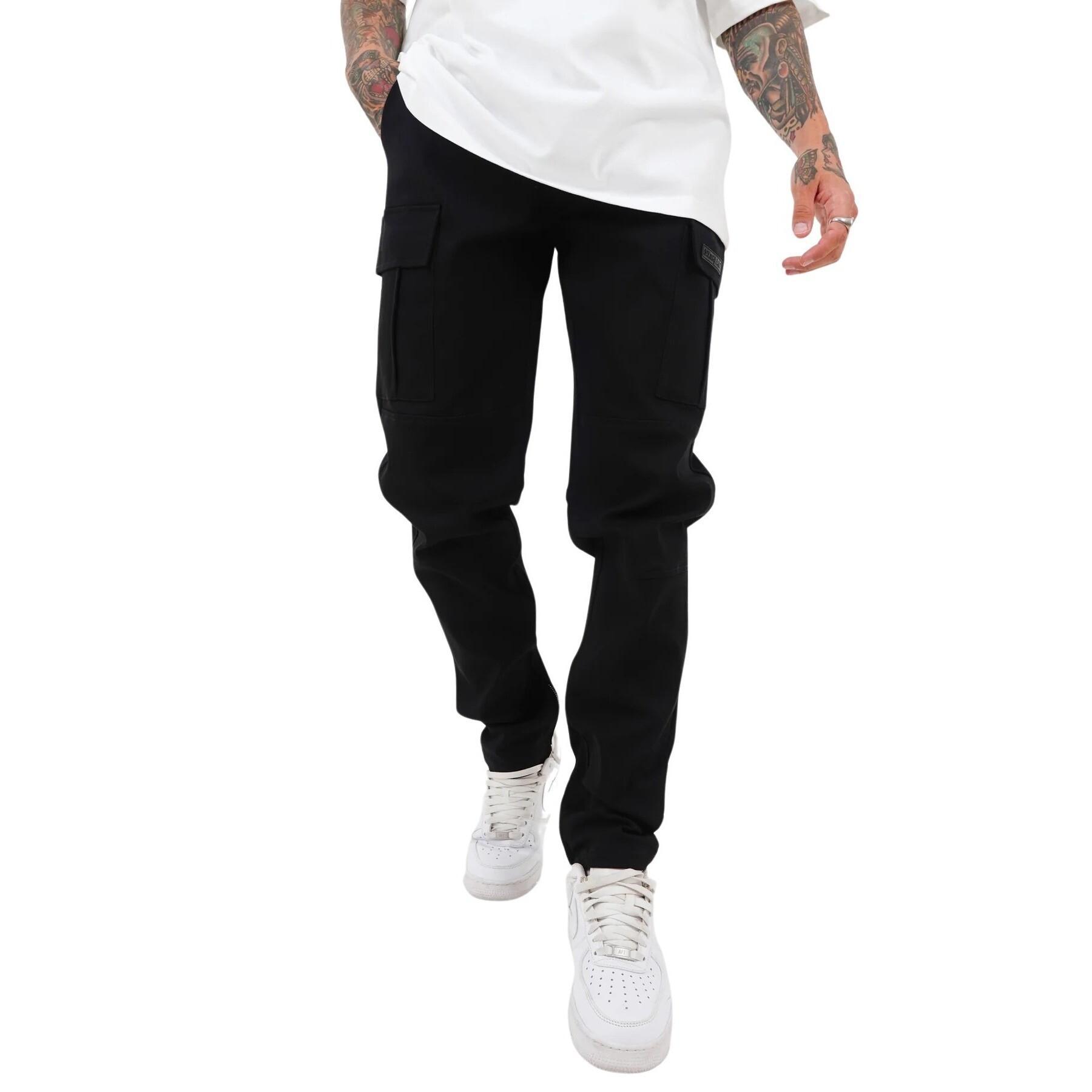 Fitted, embroidered cargo pants Sixth June