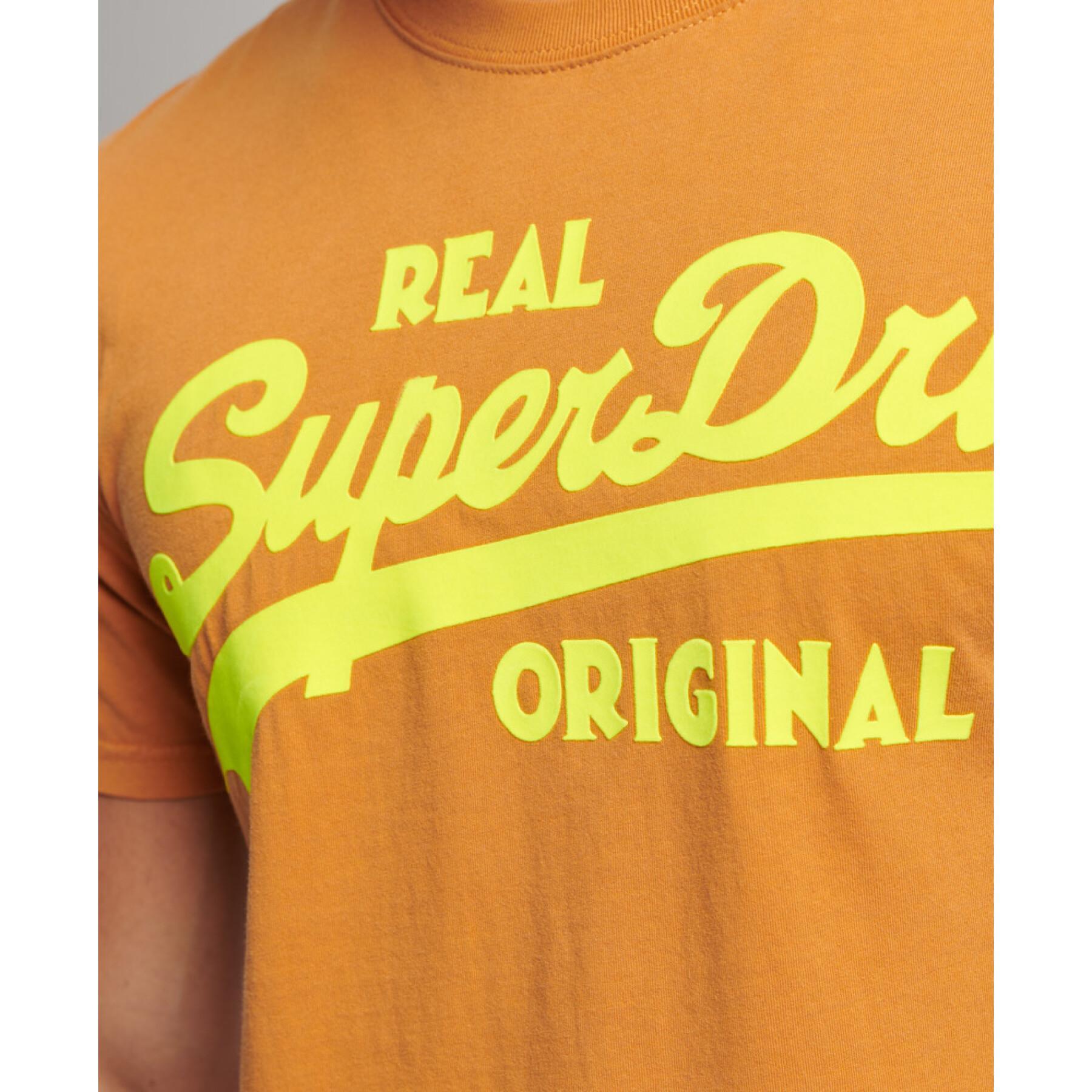 T-shirt with neon logo Superdry Vintage